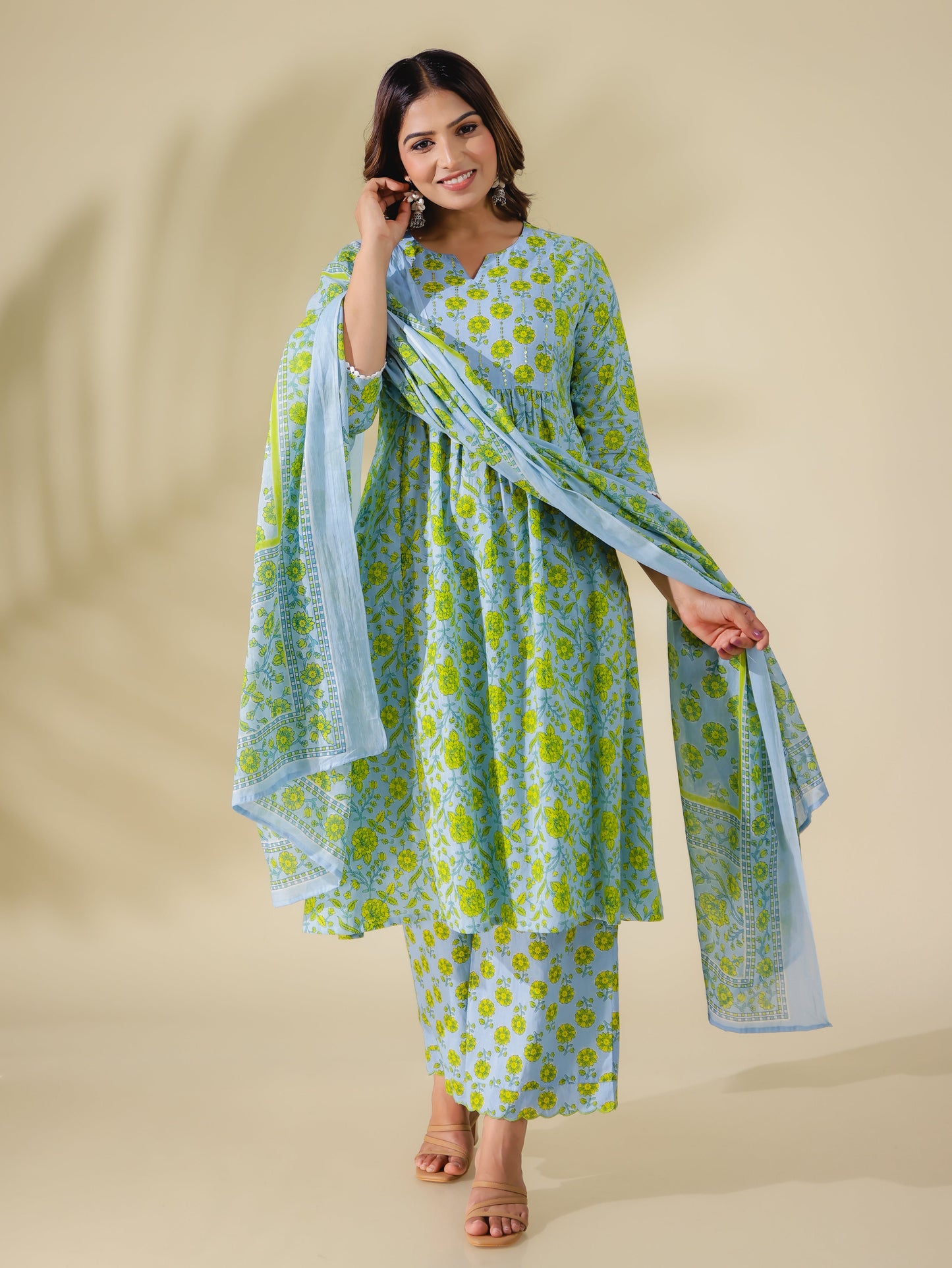 Soft Cotton Floral Kurta