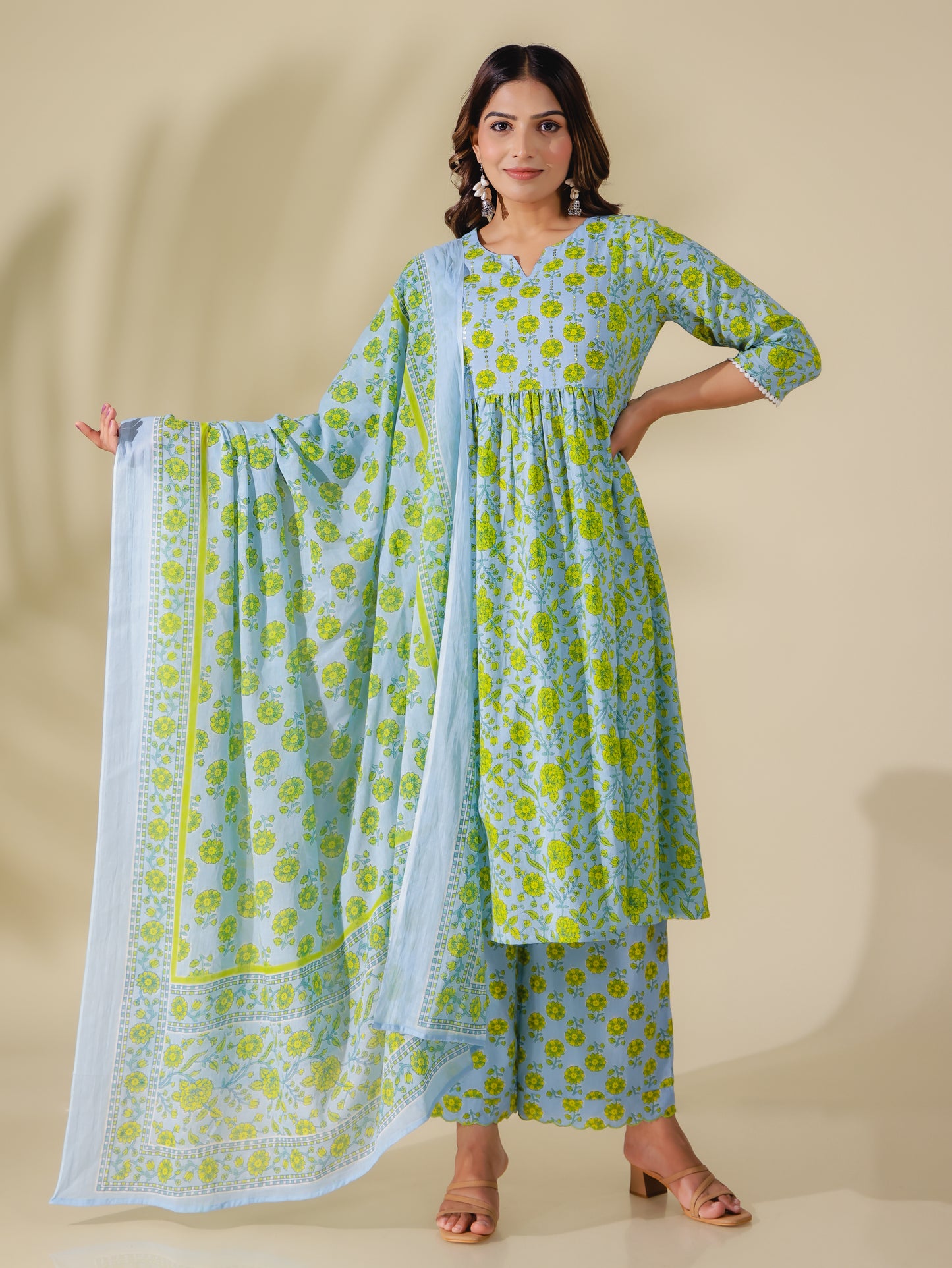 Soft Cotton Floral Kurta