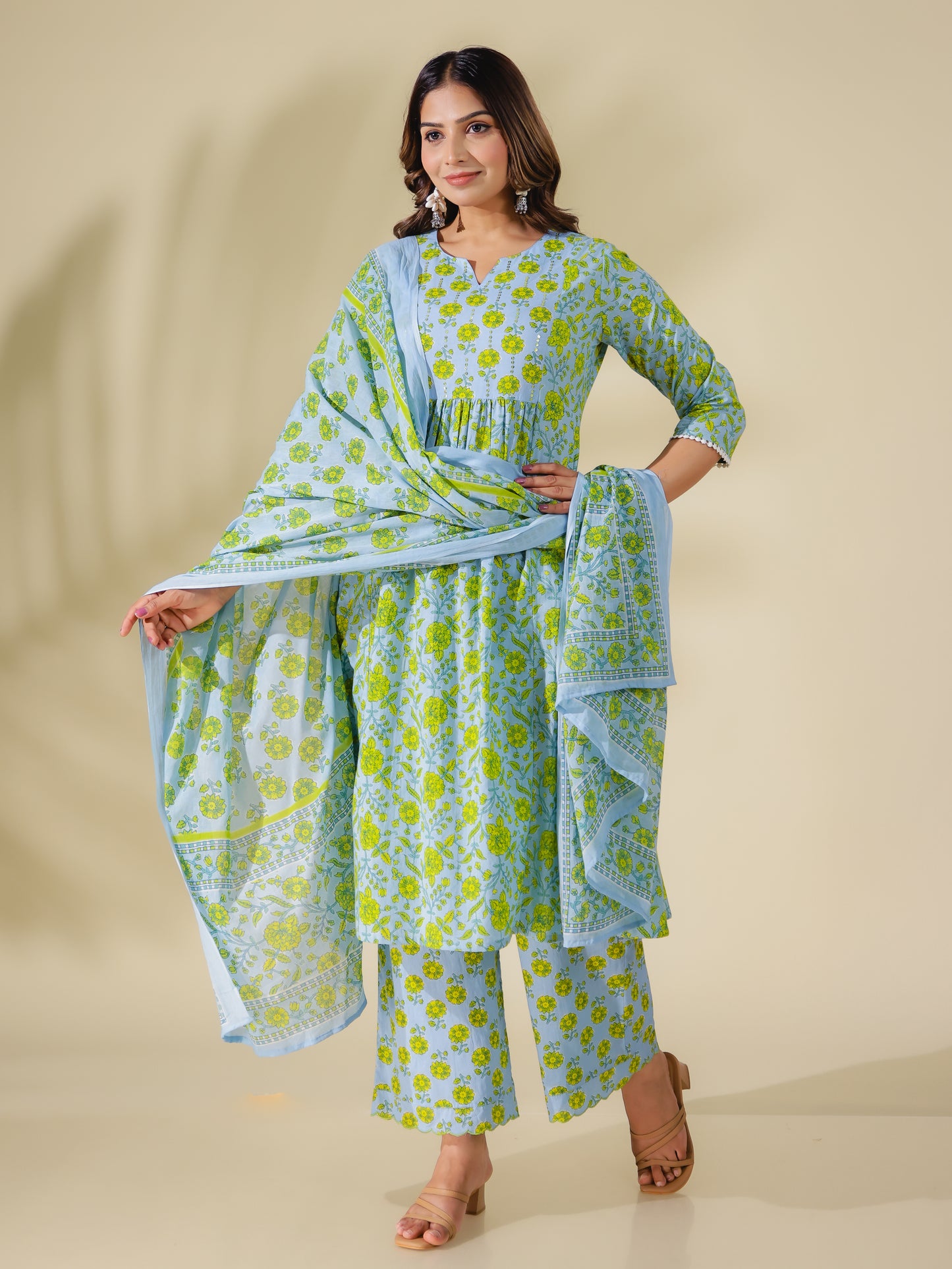 Soft Cotton Floral Kurta