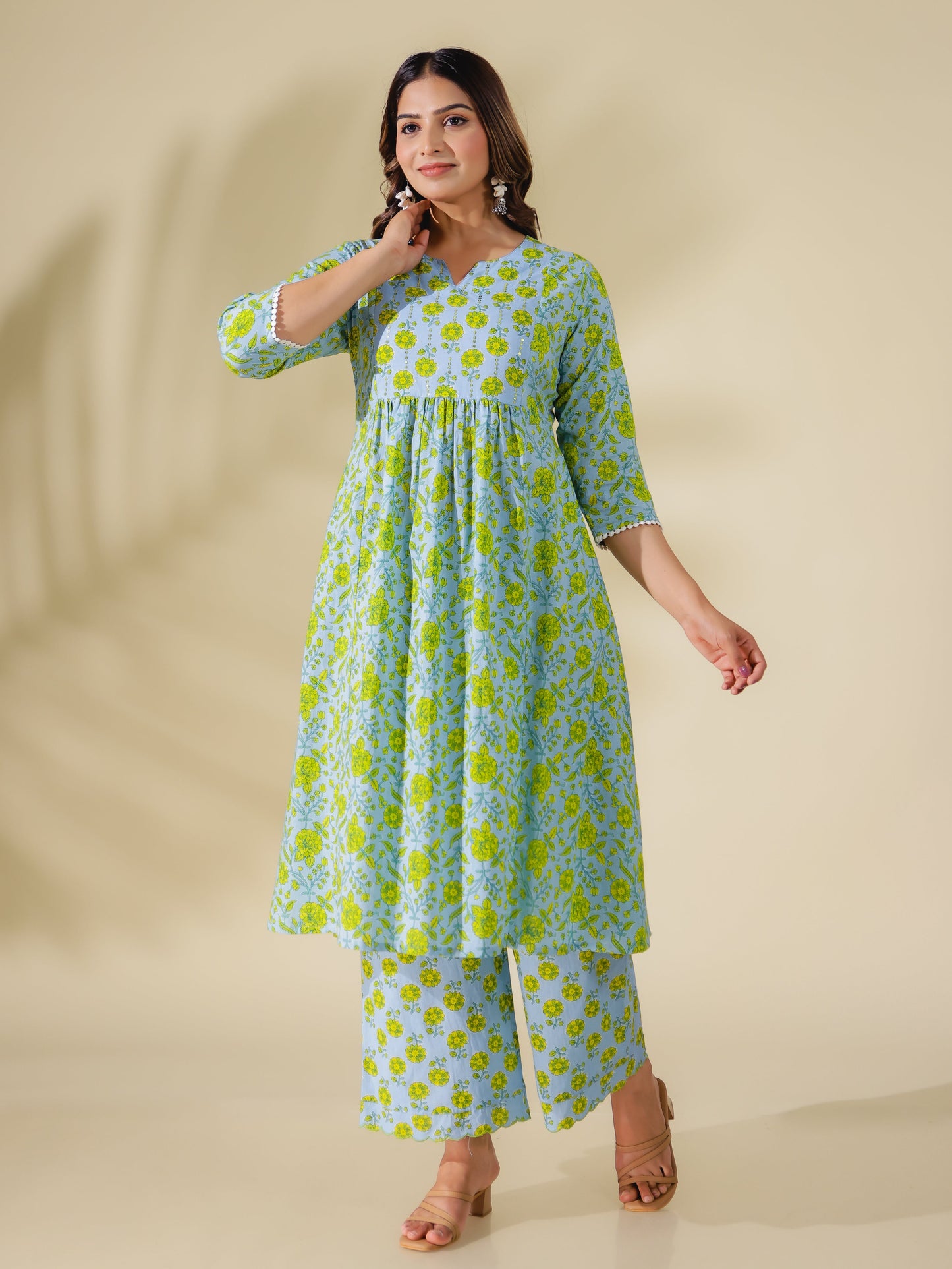 Soft Cotton Floral Kurta