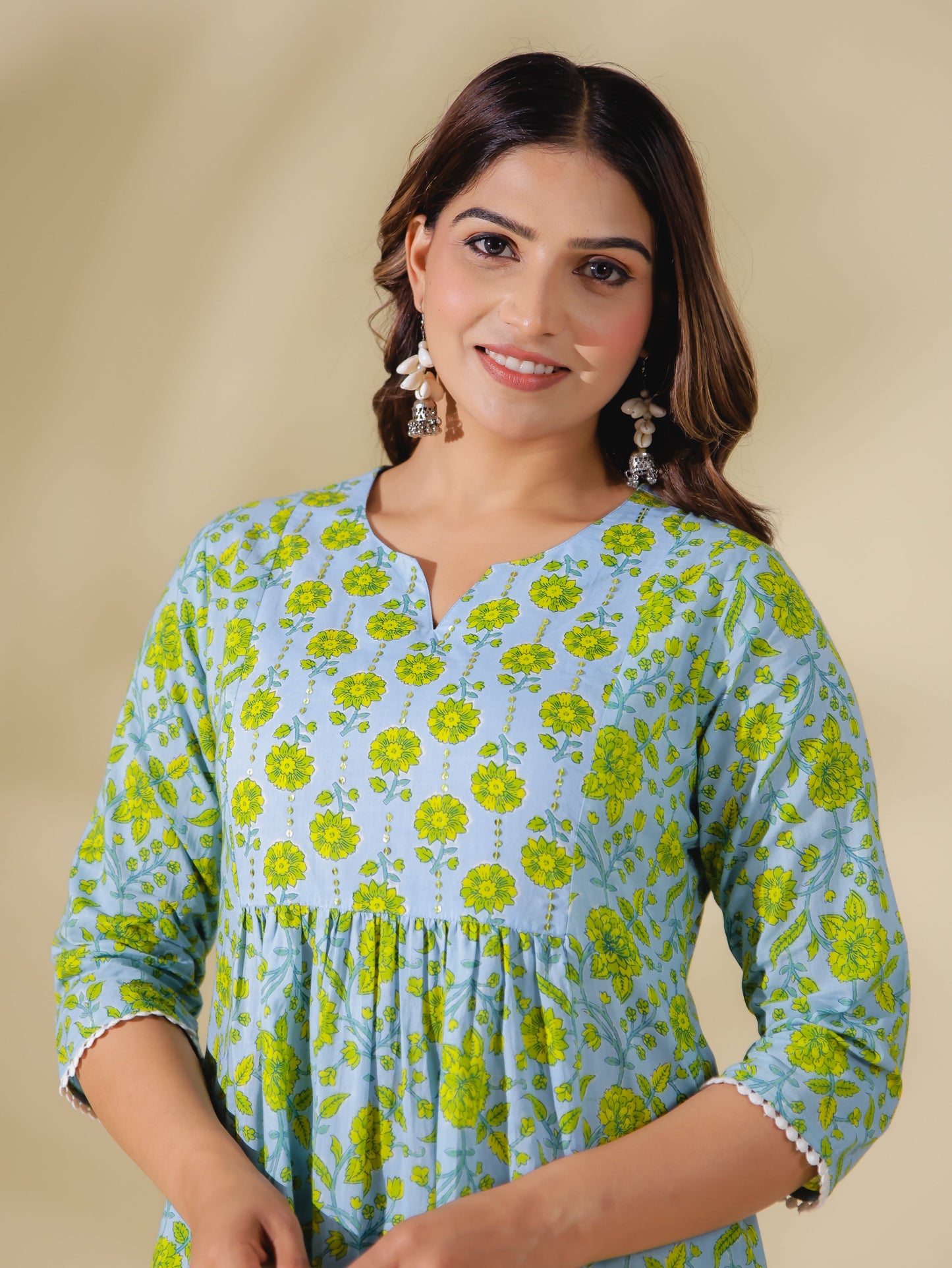 Soft Cotton Floral Kurta