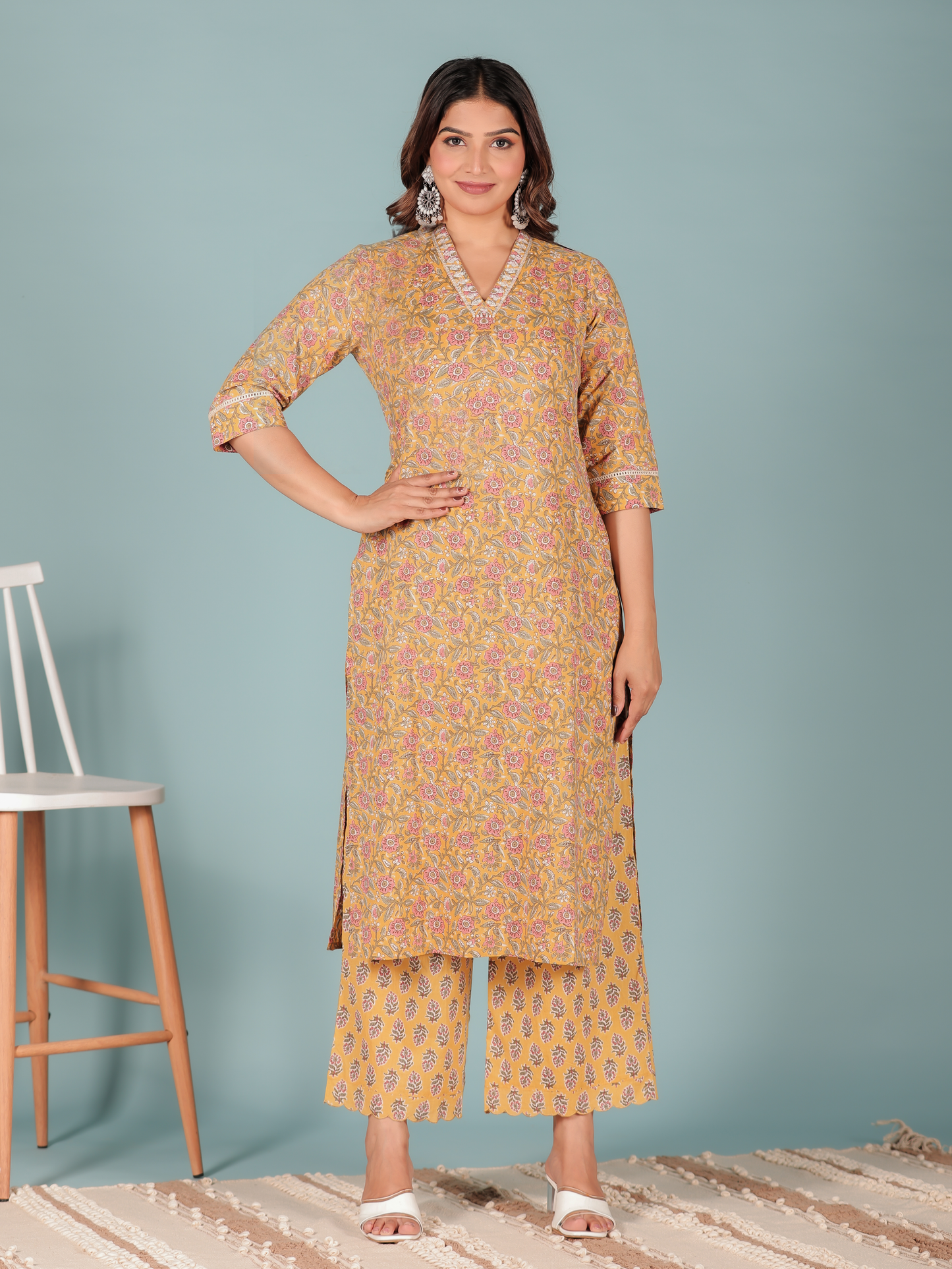 Soft Cotton Floral Kurta