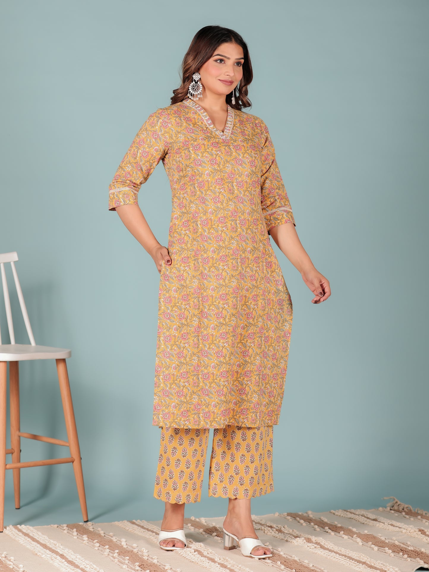 Soft Cotton Floral Kurta