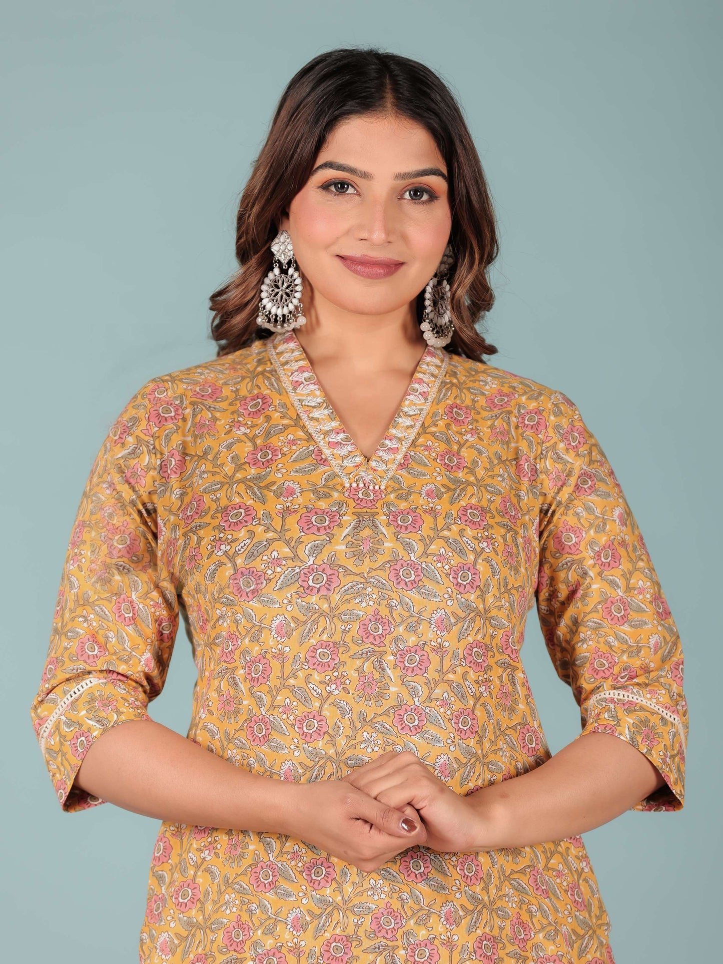 Soft Cotton Floral Kurta