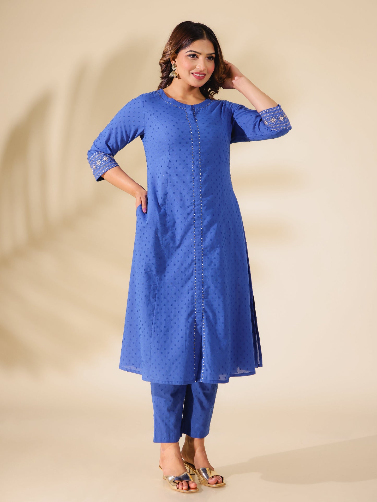 Textured Cotton Woven Design Kurta