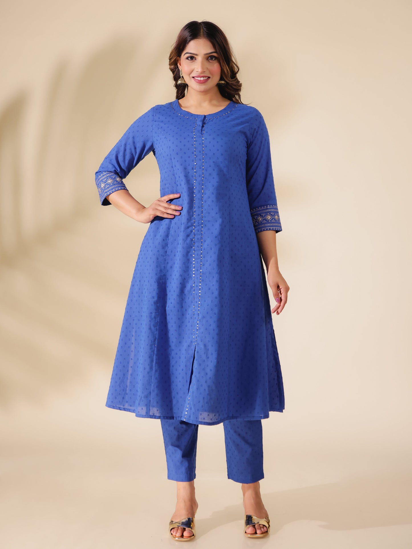 Textured Cotton Woven Design Kurta