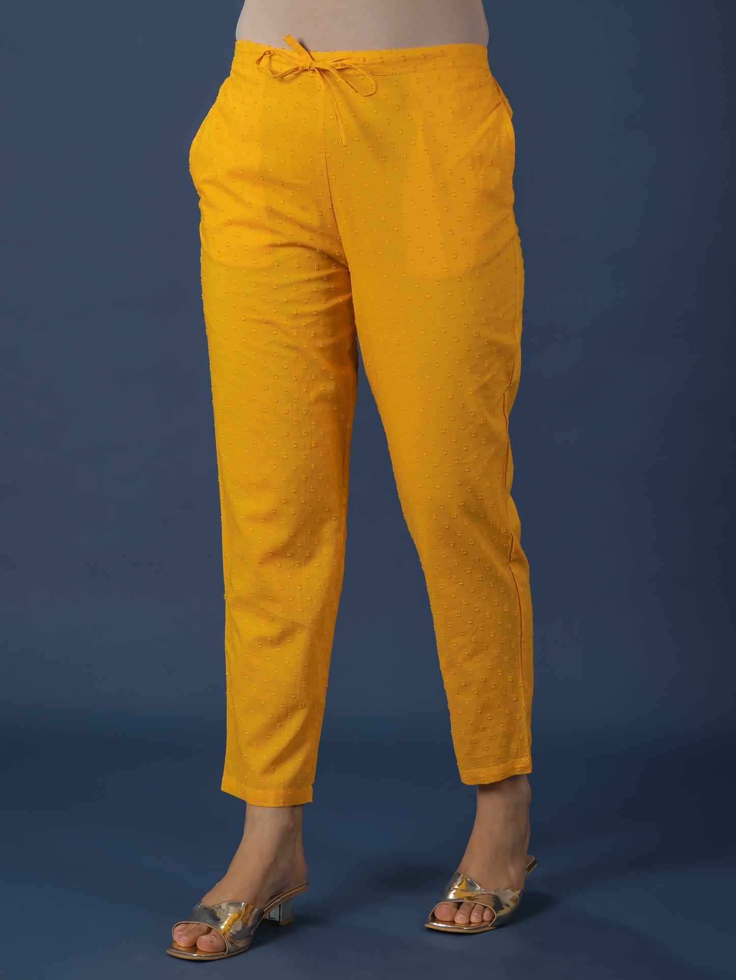 Textured Cotton Solid Pant