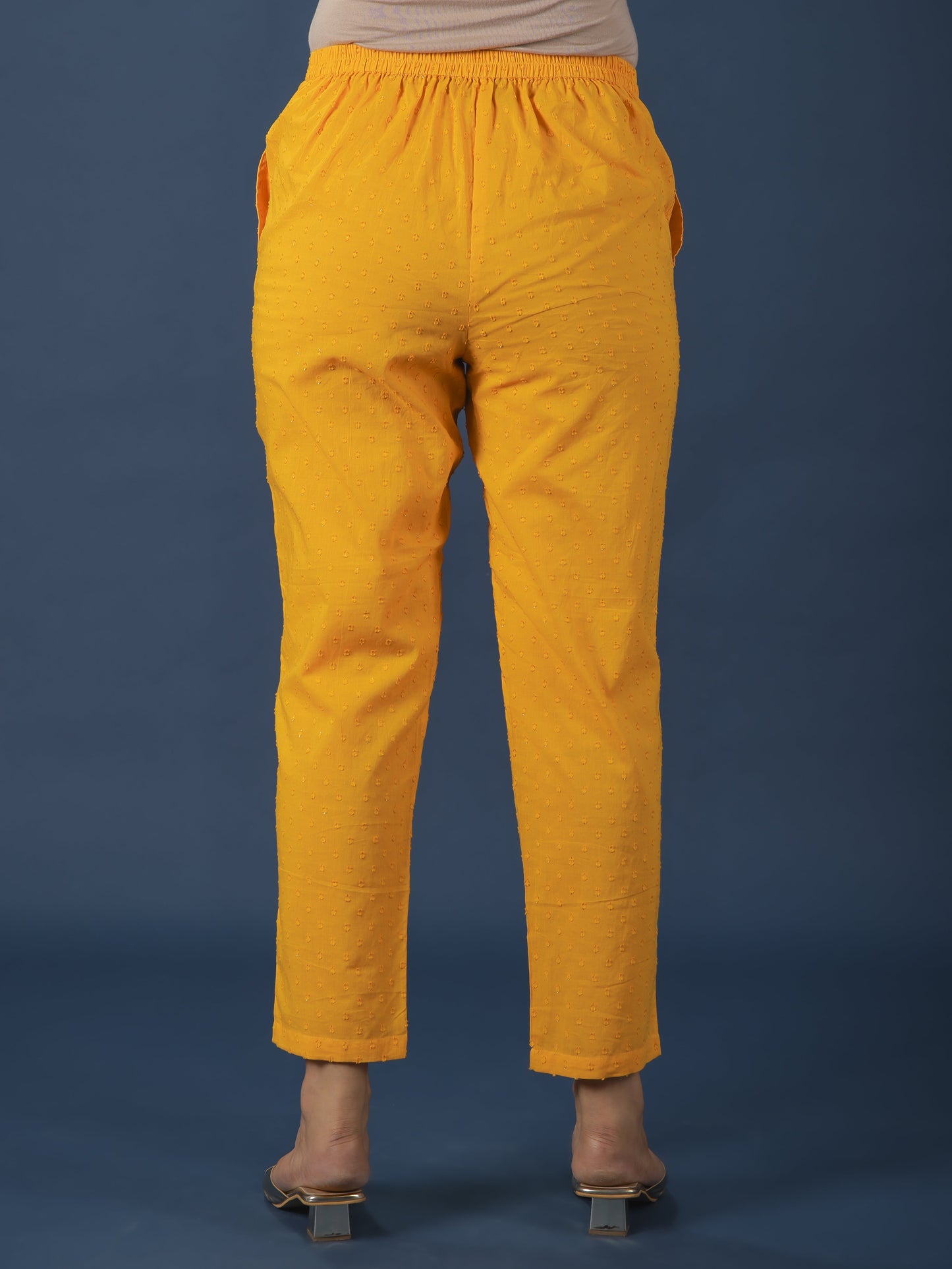 Textured Cotton Solid Pant