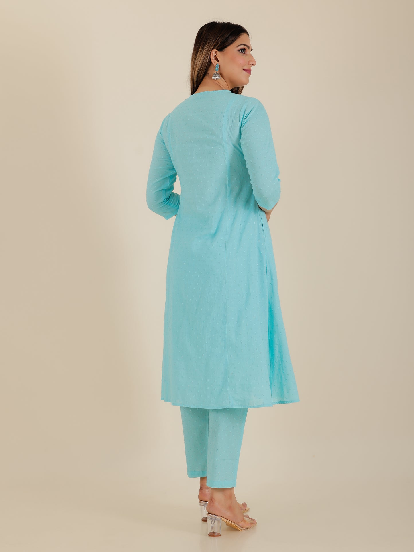 Lurex Cotton Self Design Kurta