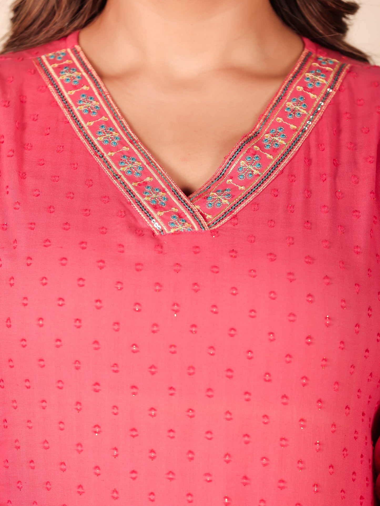 Textured Cotton Woven Design Kurta