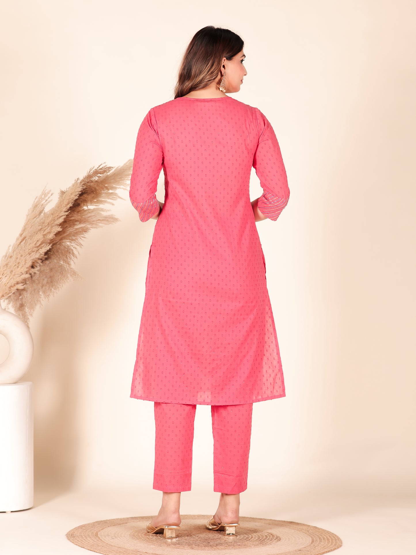 Textured Cotton Woven Design Kurta