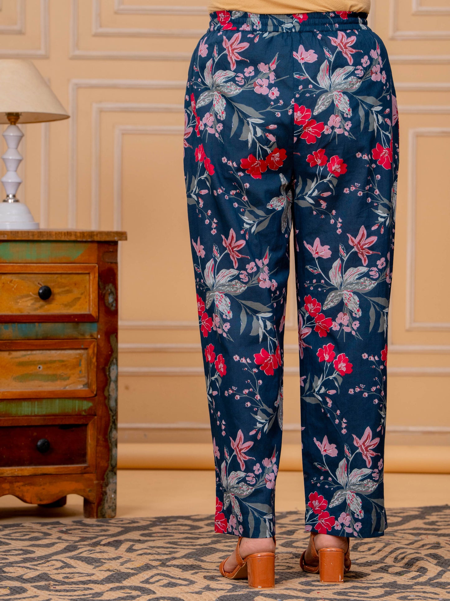 Soft Cotton Floral Blue Palazzo