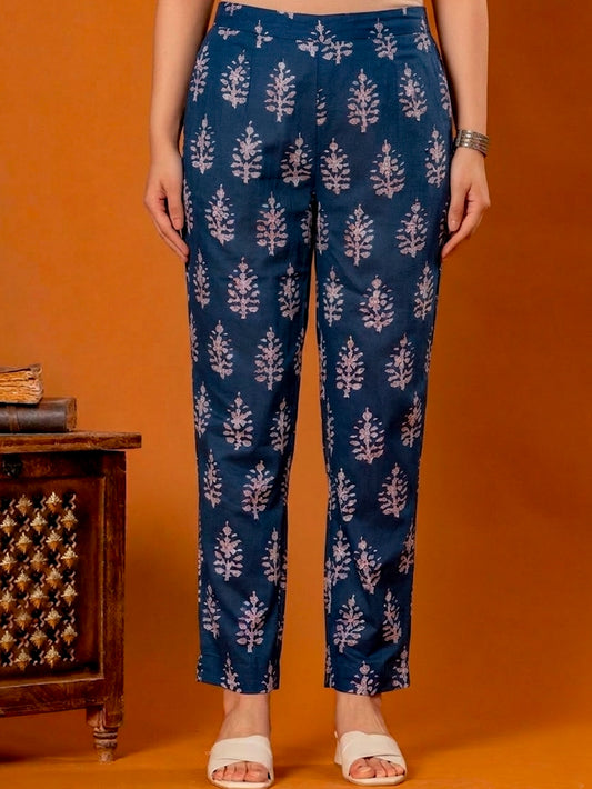 Soft Cotton Butta Blue Palazzo
