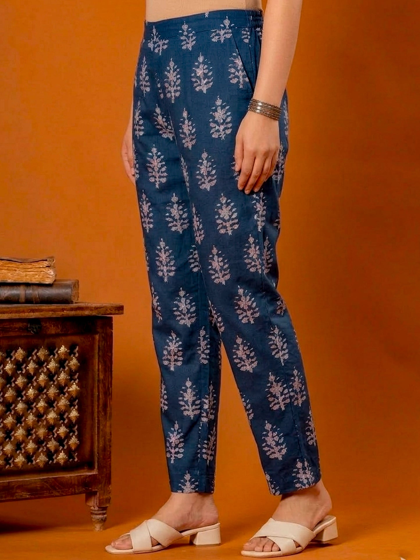 Soft Cotton Butta Blue Palazzo