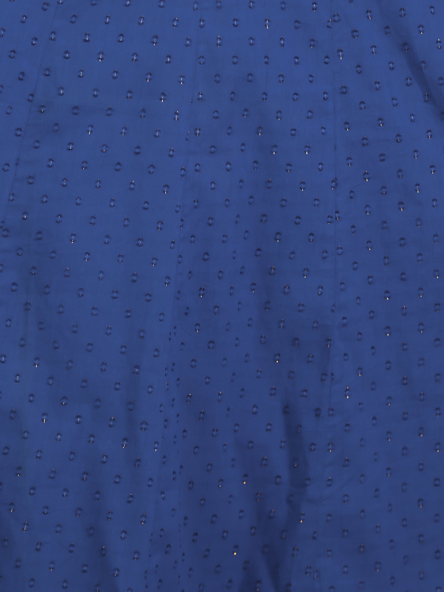 Embroidered Textured Cotton Woven Design Anarkali Indigo blue Kurta