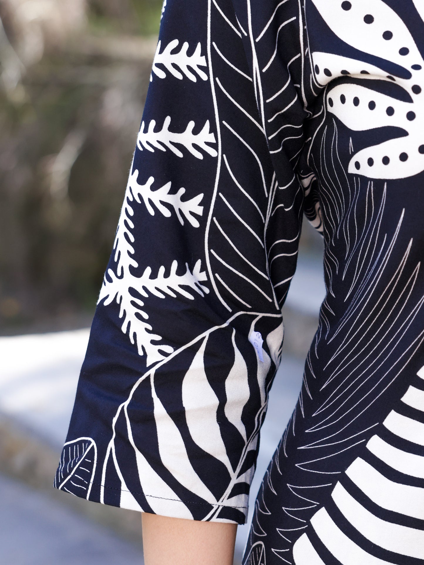 Viscose Foliage A-line Black Kurta