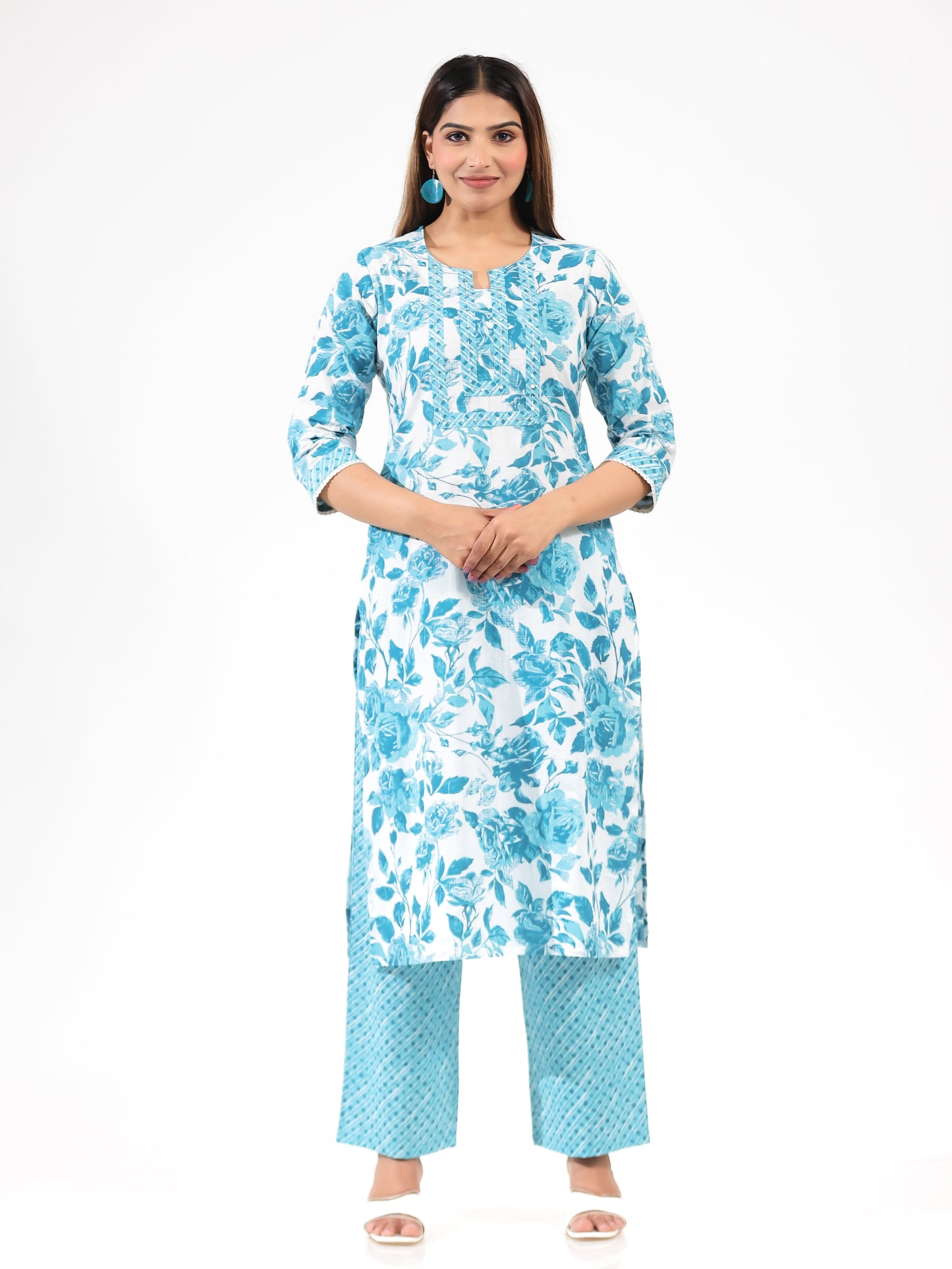 Soft Cotton Floral Kurta