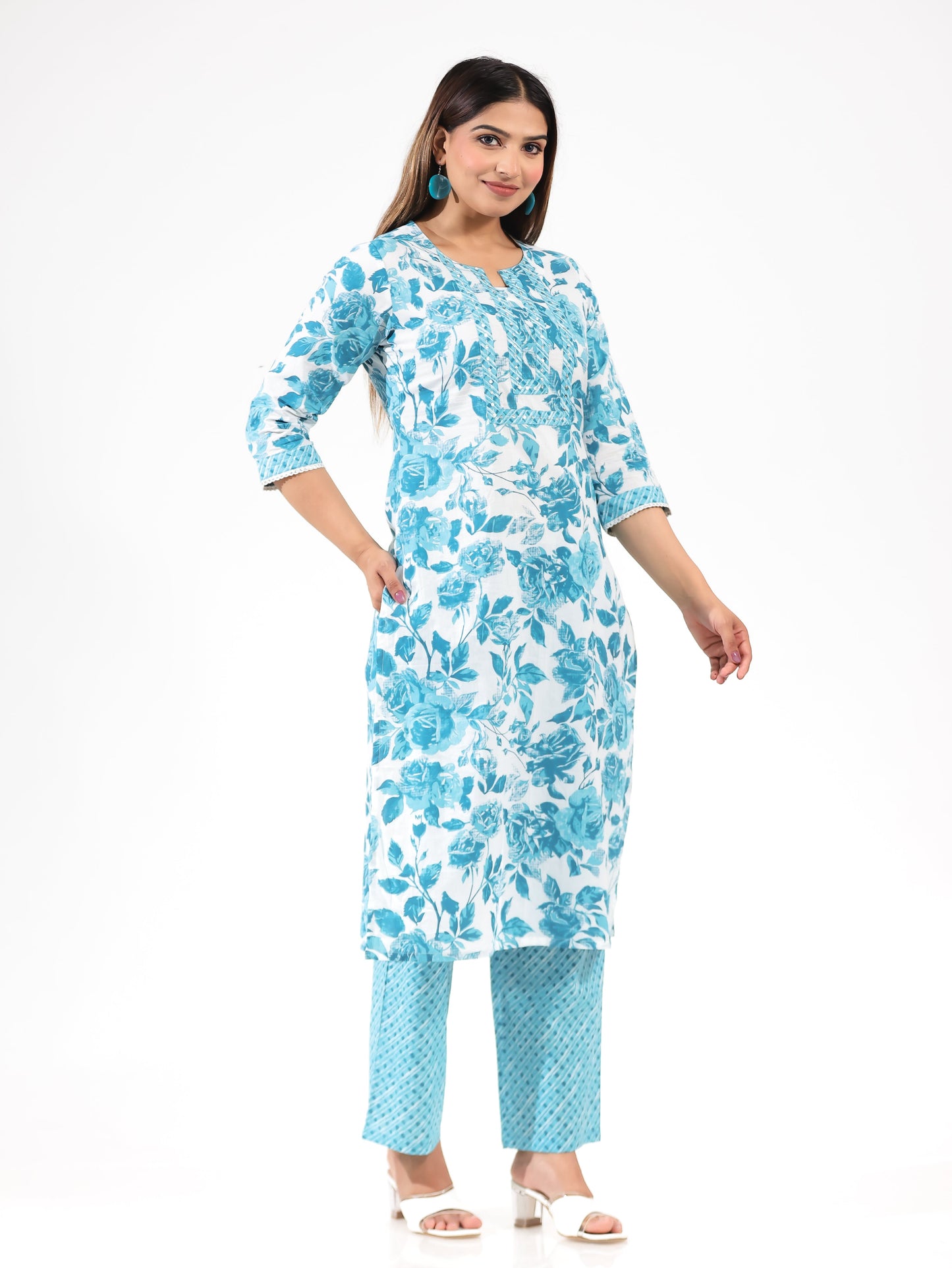 Soft Cotton Floral Kurta