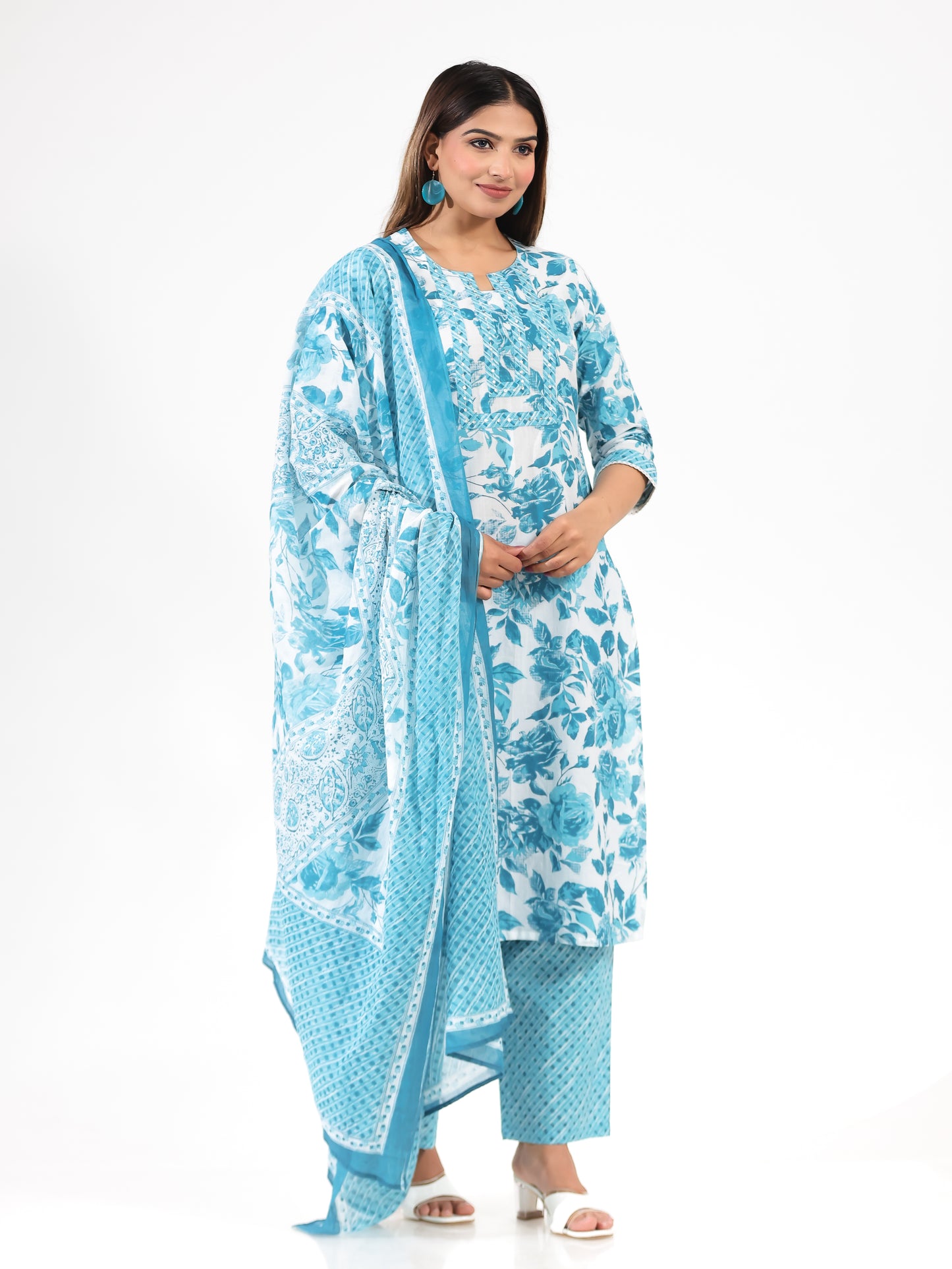 Soft Cotton Floral Kurta