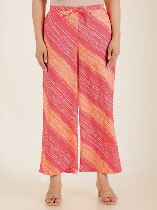 Soft Cotton Leheriya Multicolor Palazzo
