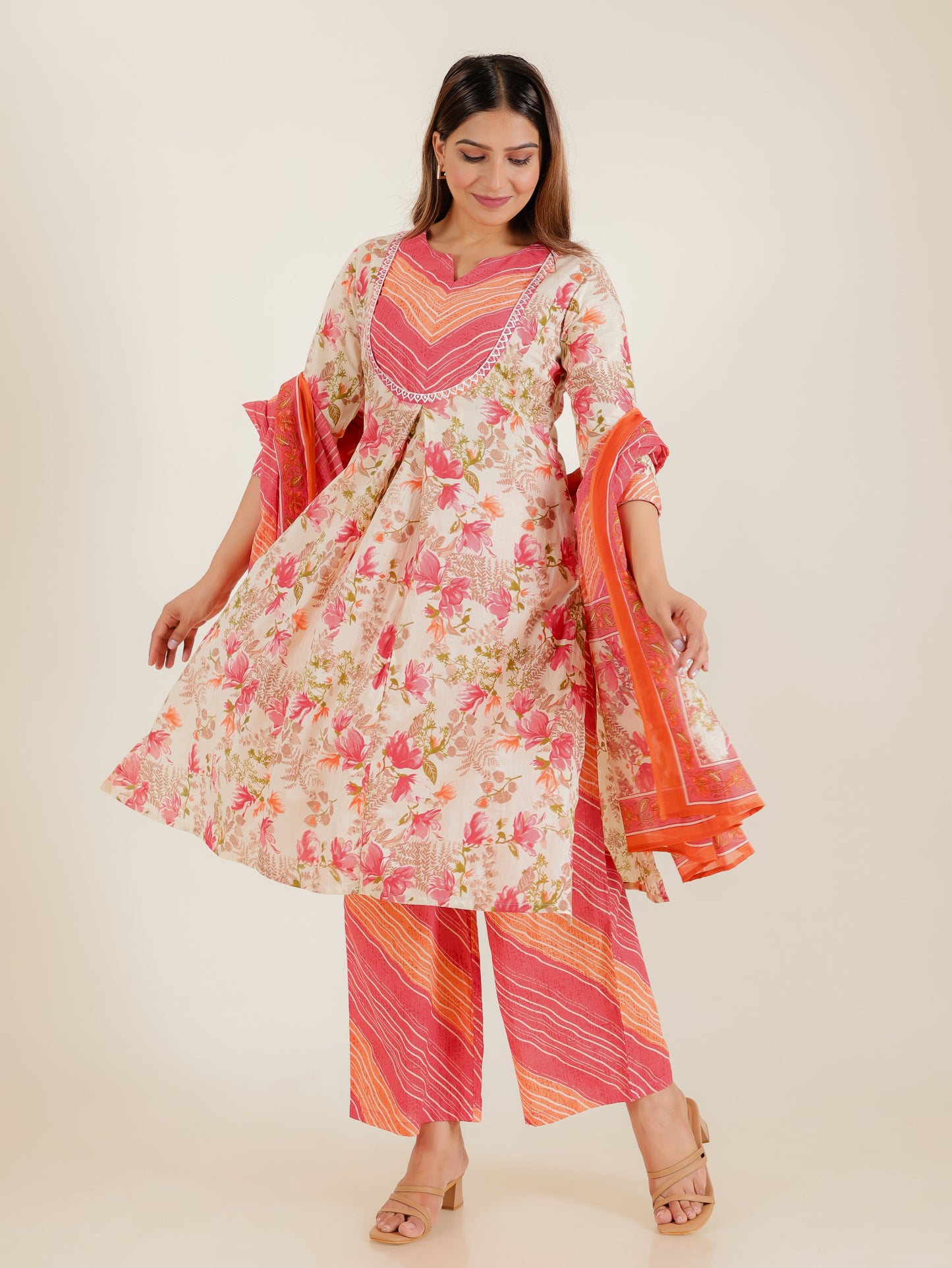 Soft Cotton Floral Kurta