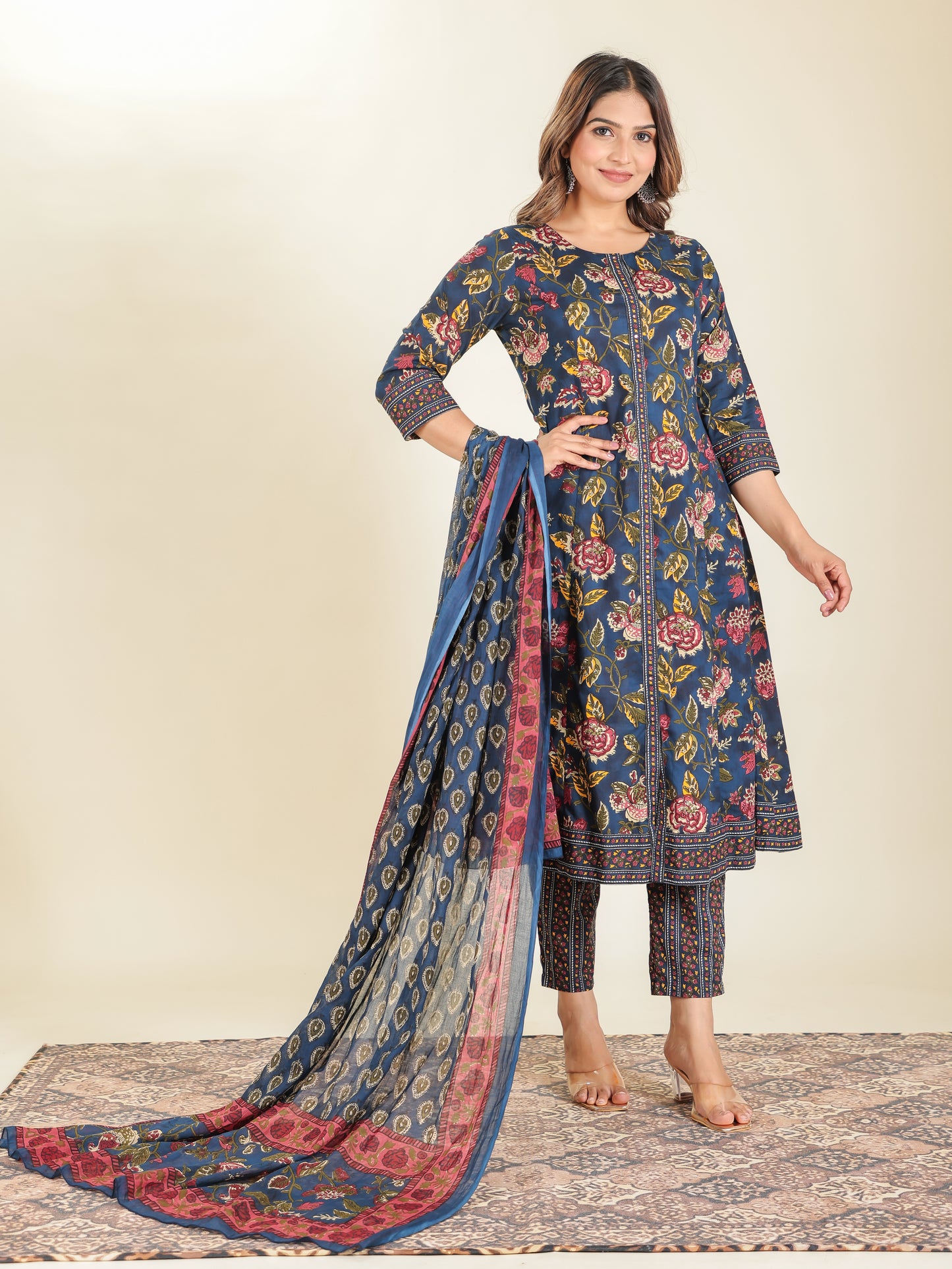 Soft Cotton Floral Kurta