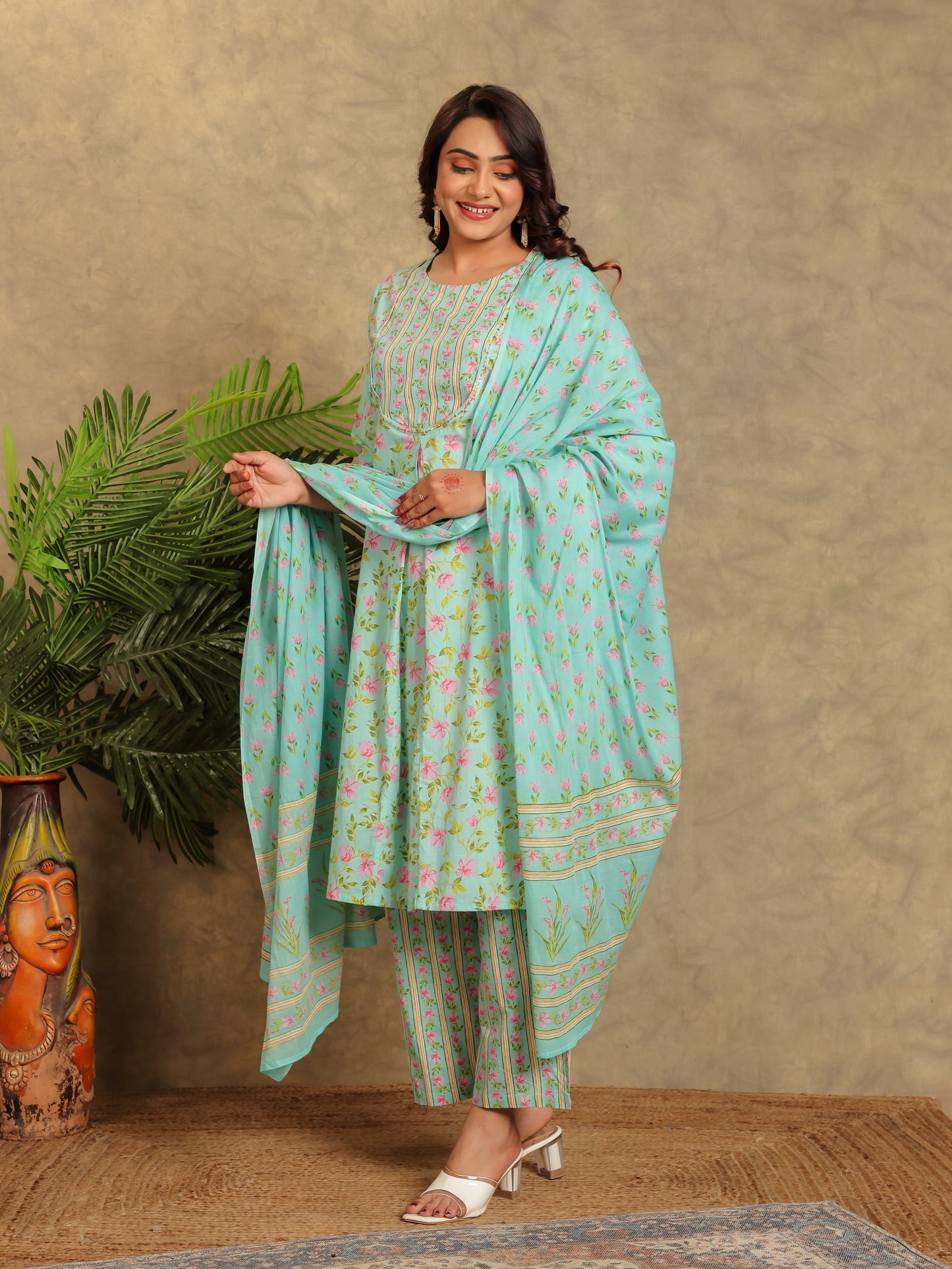 Soft Cotton Floral Kurta