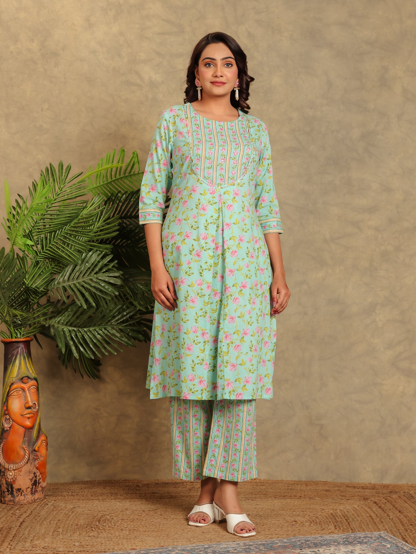 Soft Cotton Floral Kurta