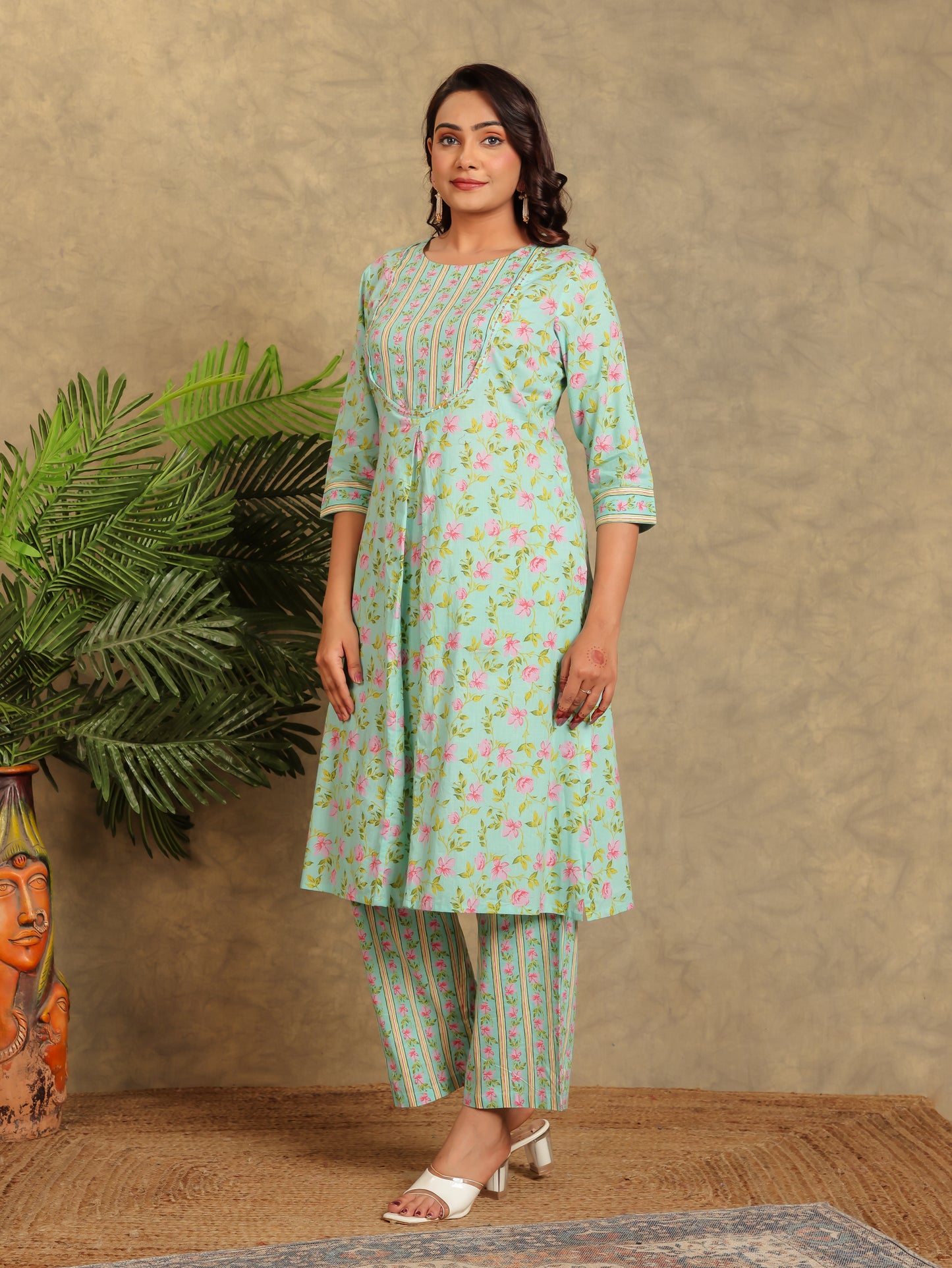 Soft Cotton Floral Kurta