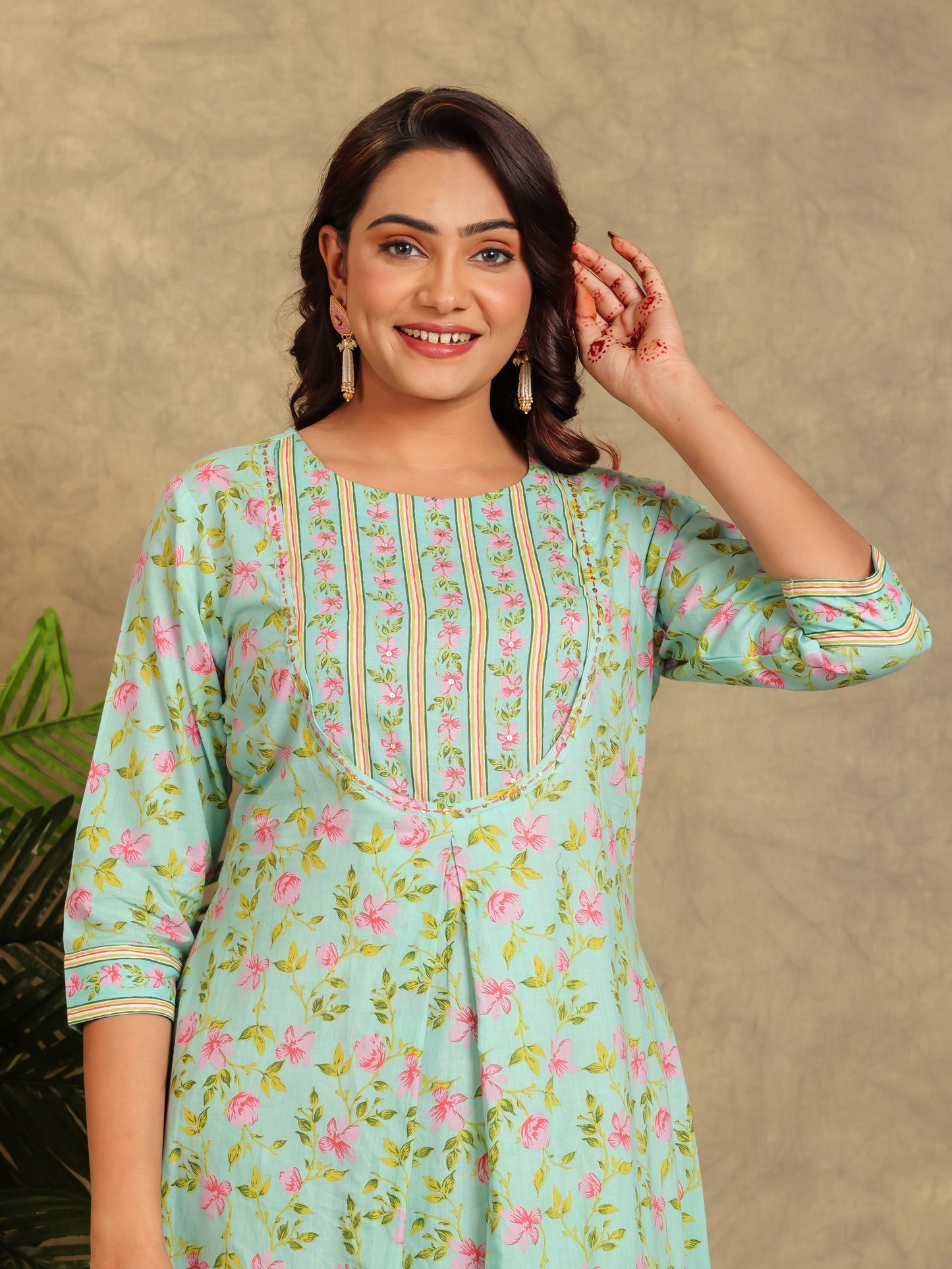 Soft Cotton Floral Kurta