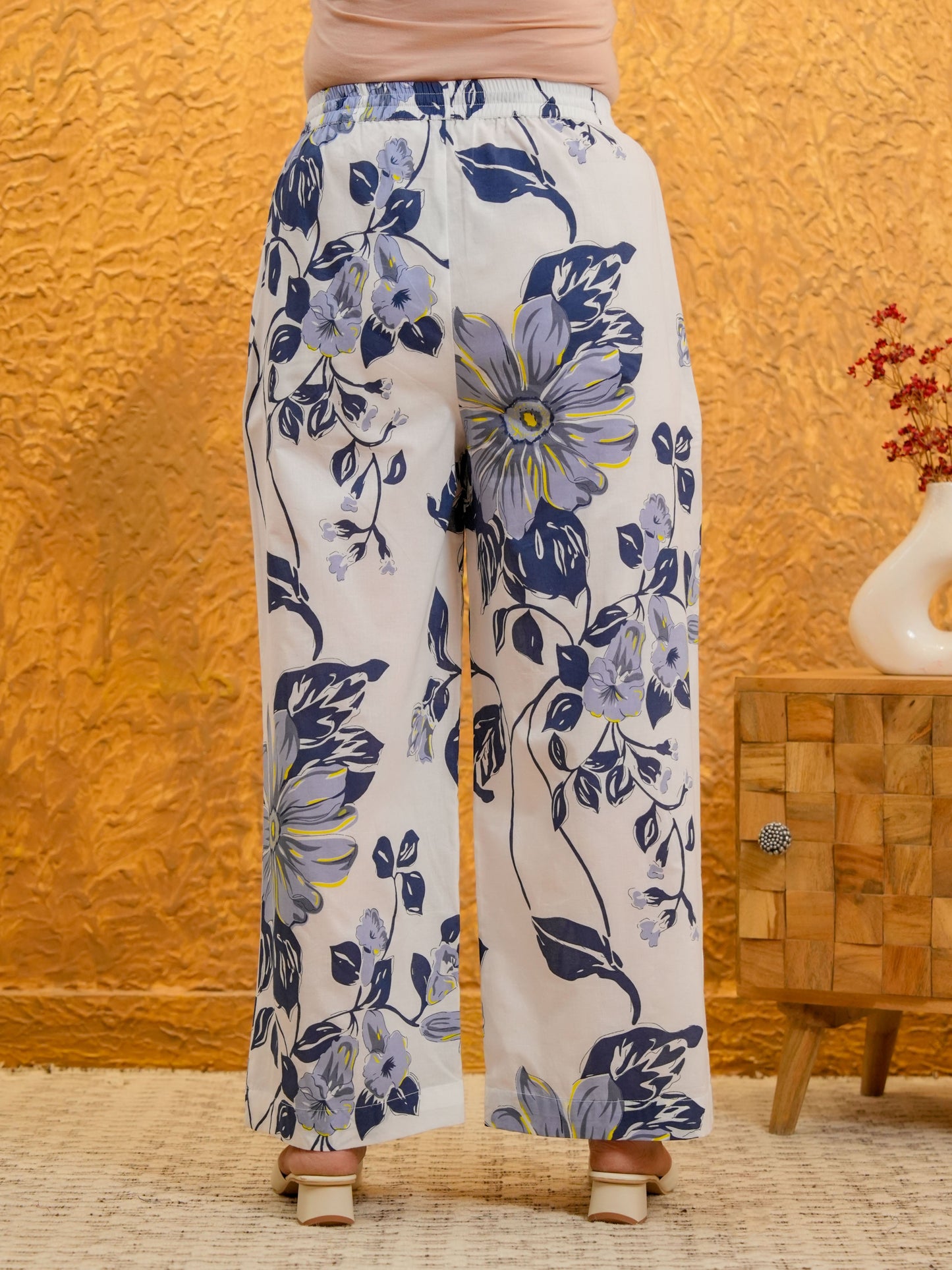 Soft Cotton Floral Straight White Kurta