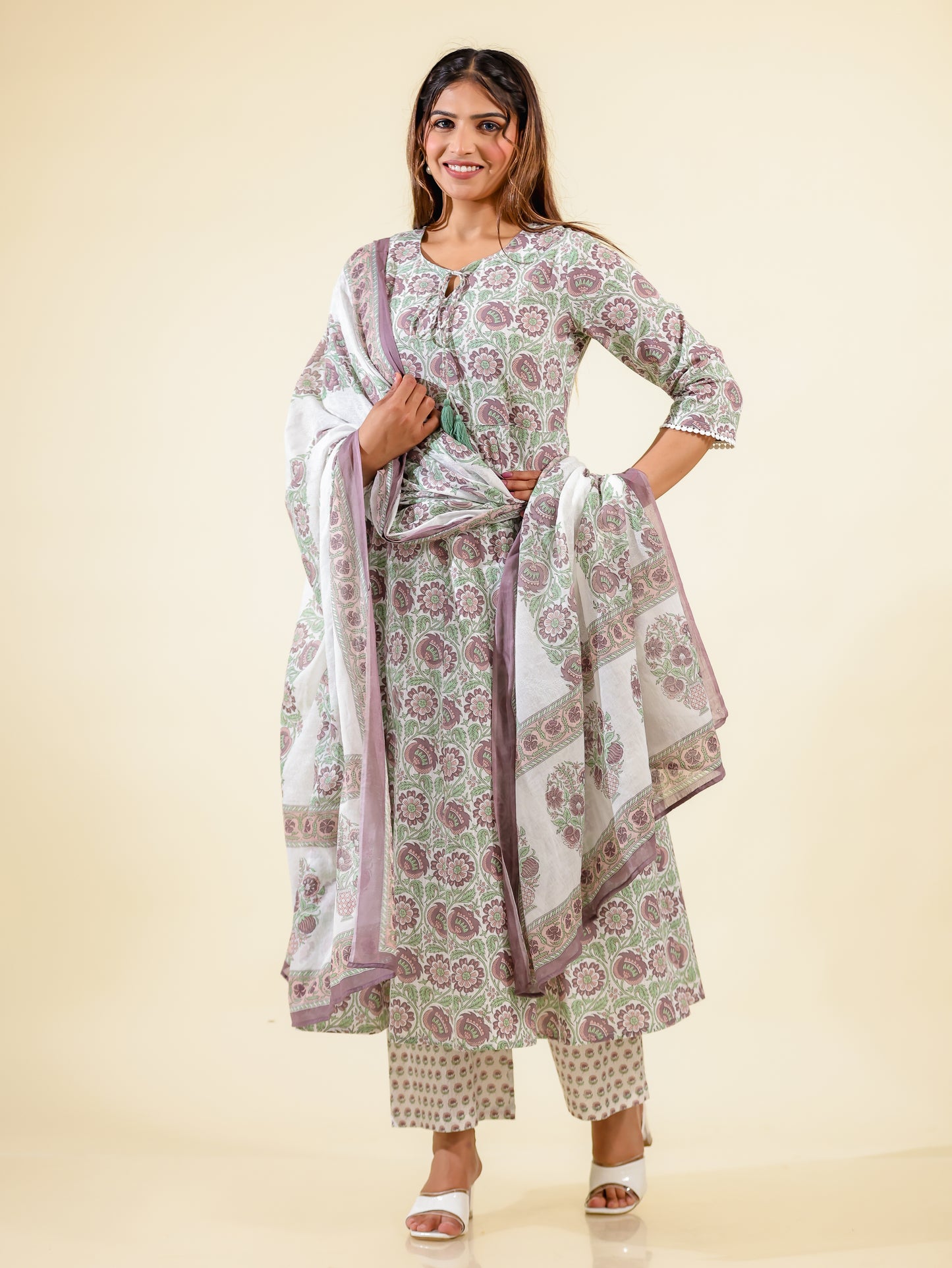 Soft Cotton Floral Kurta