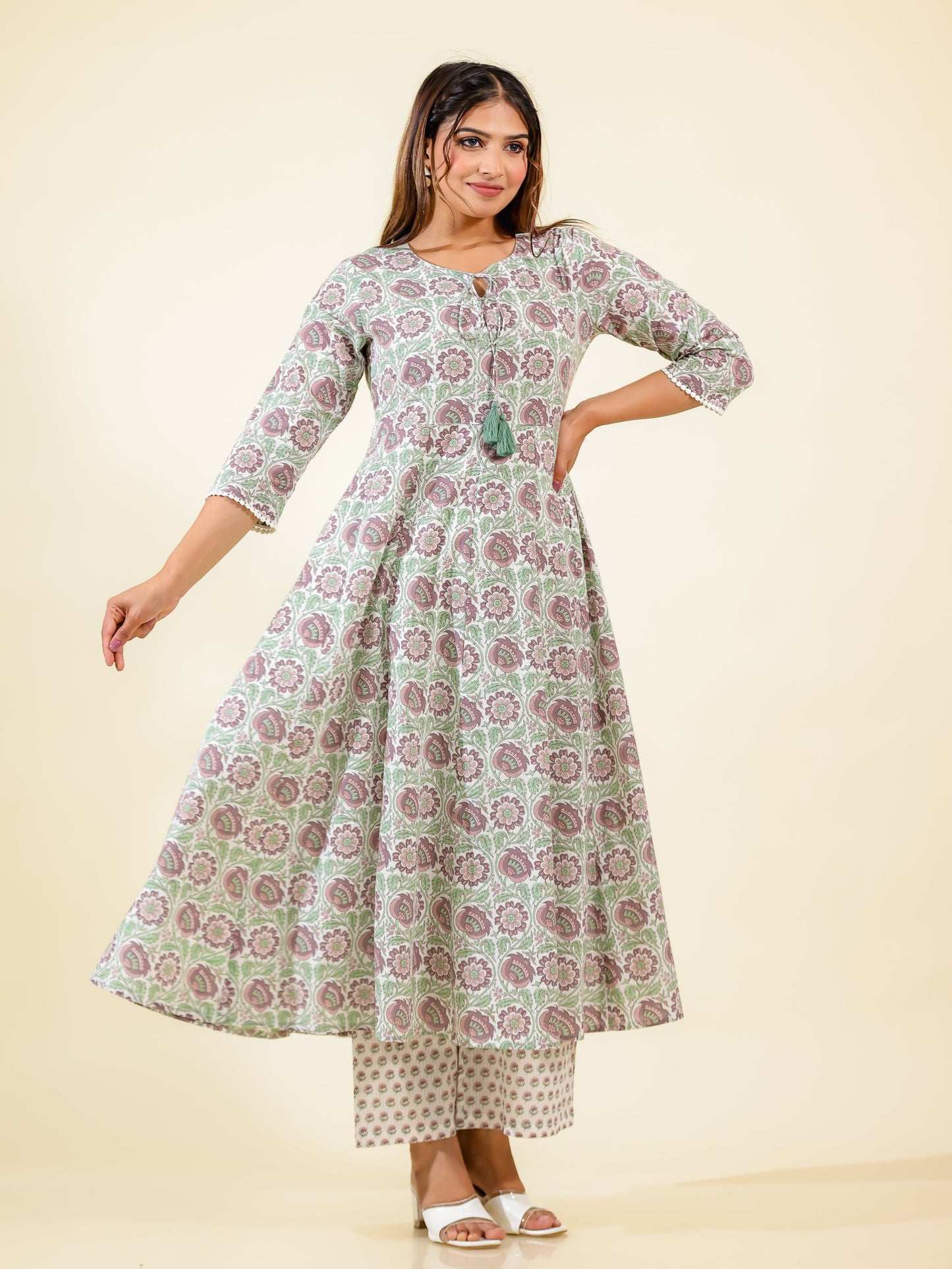 Soft Cotton Floral Kurta