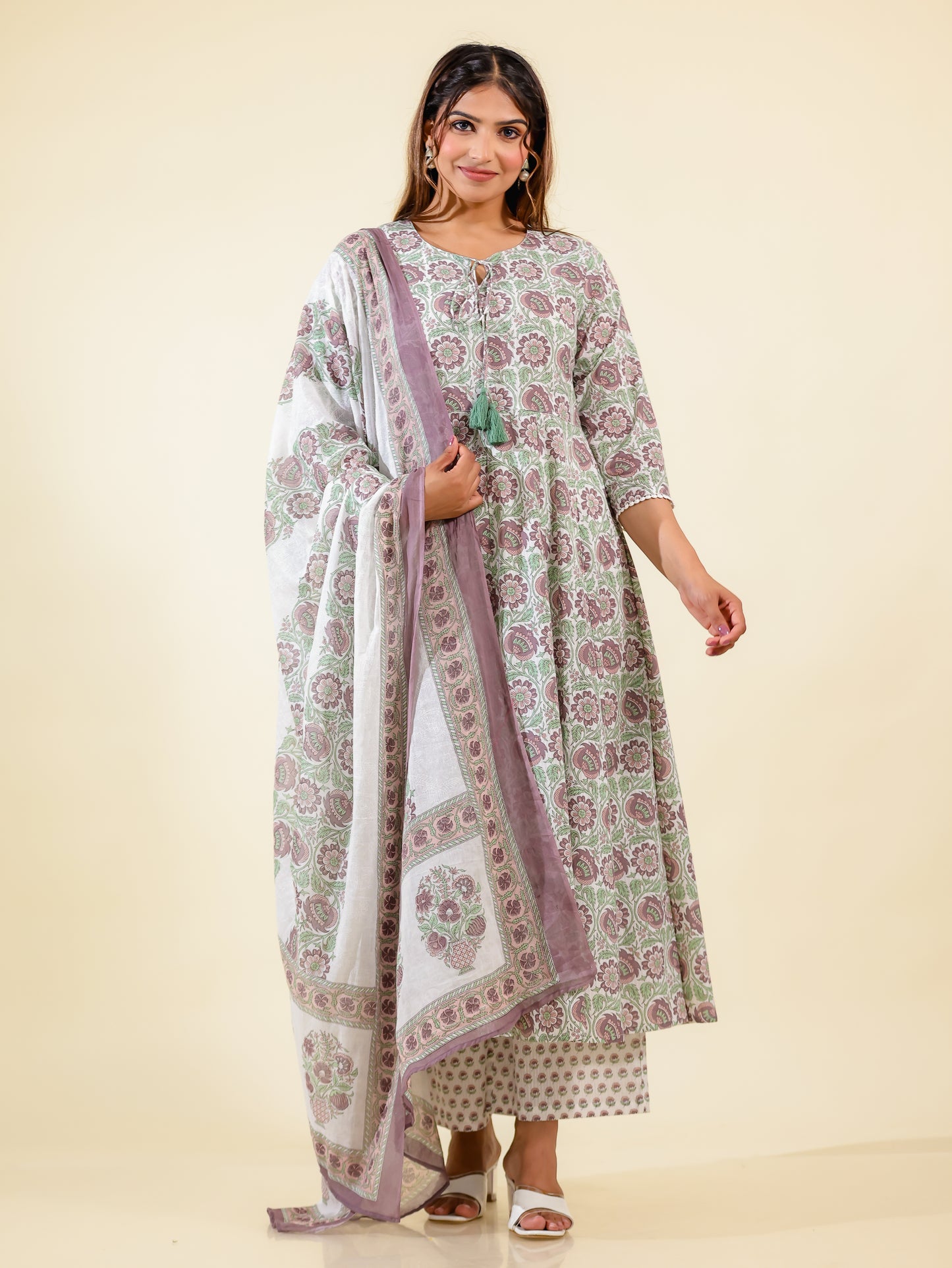 Soft Cotton Floral Kurta