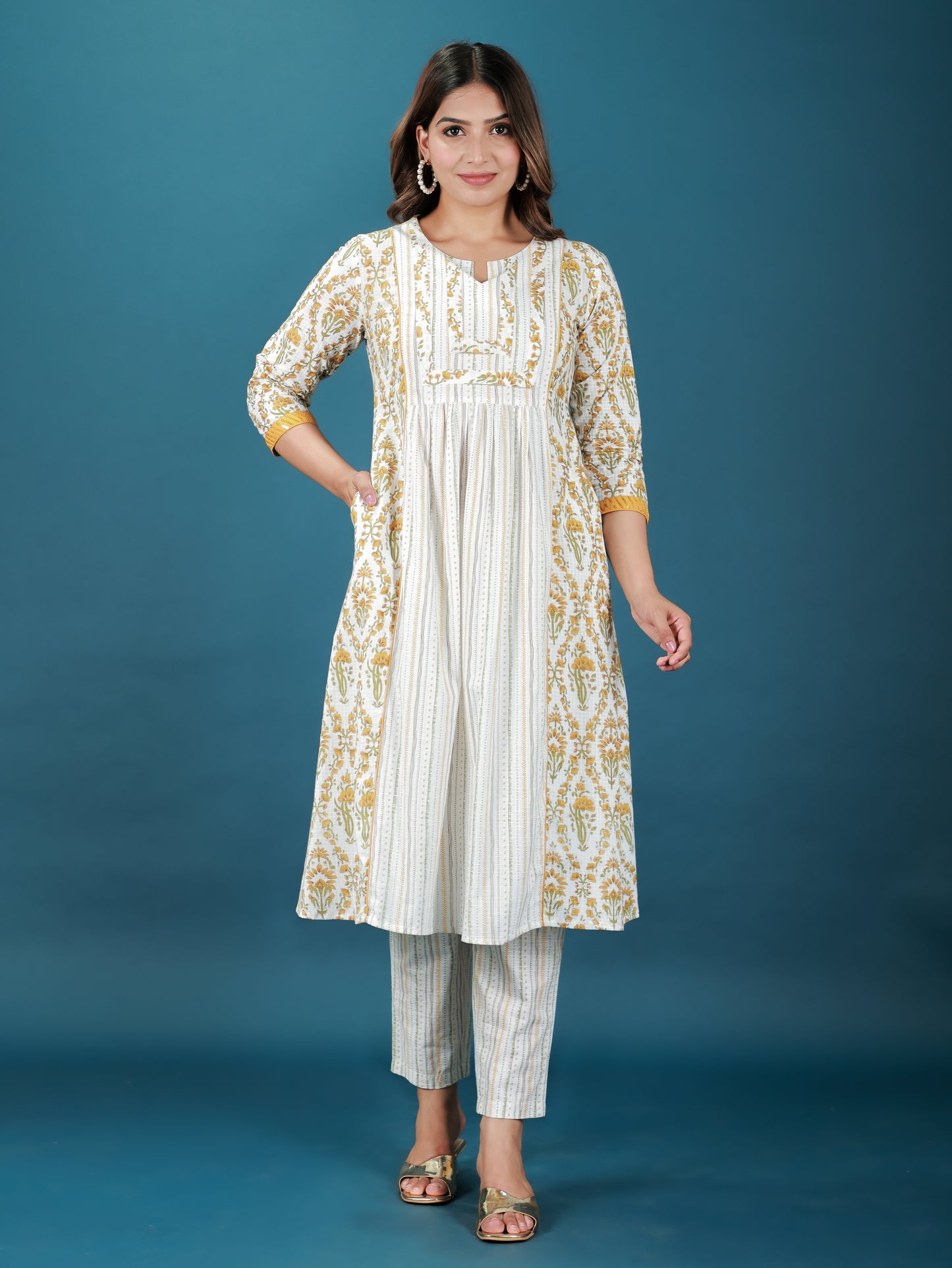 Soft Cotton Hand-Block Kurta