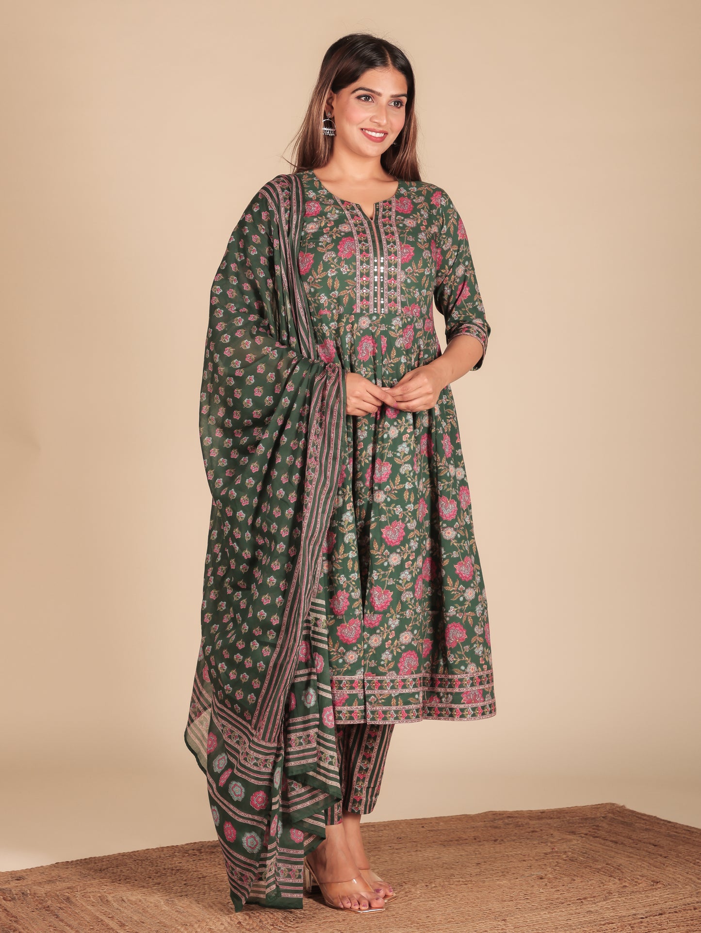 Soft Cotton Floral Kurta