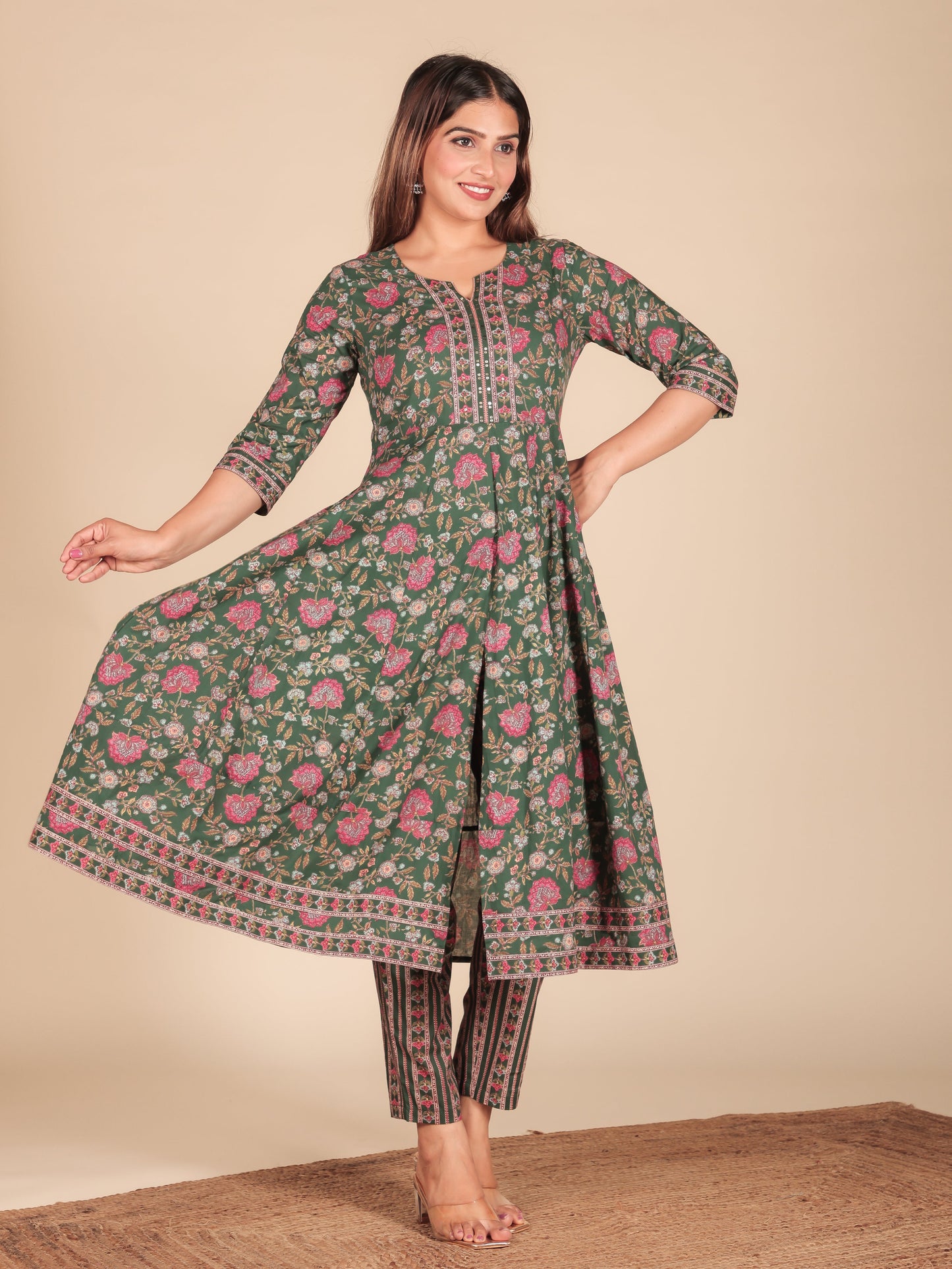 Soft Cotton Floral Kurta