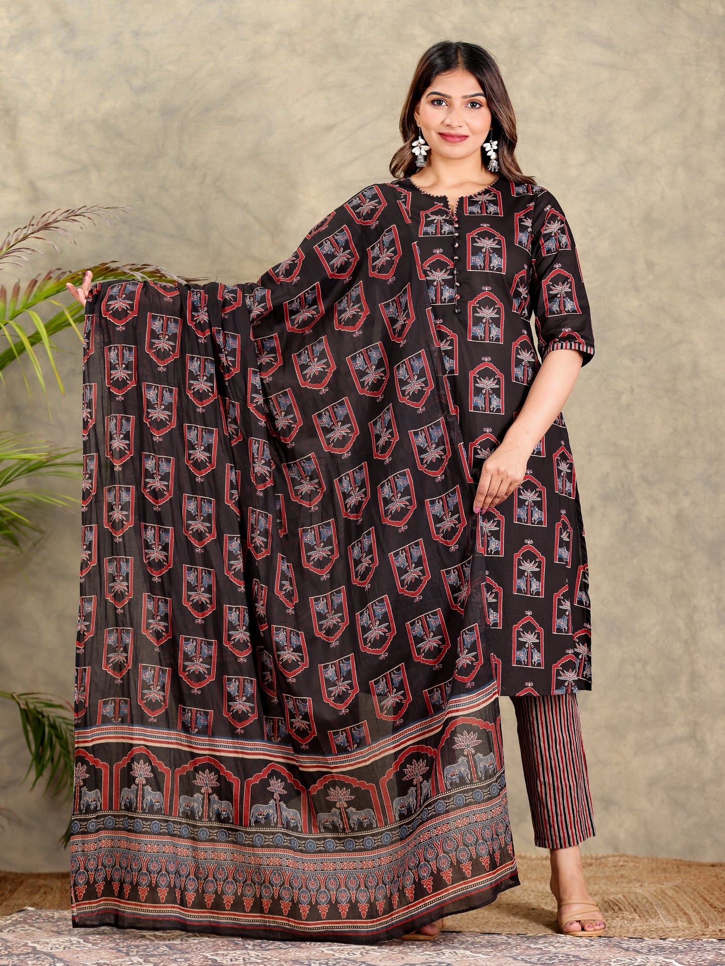 Voile Cotton Abstract Dupatta