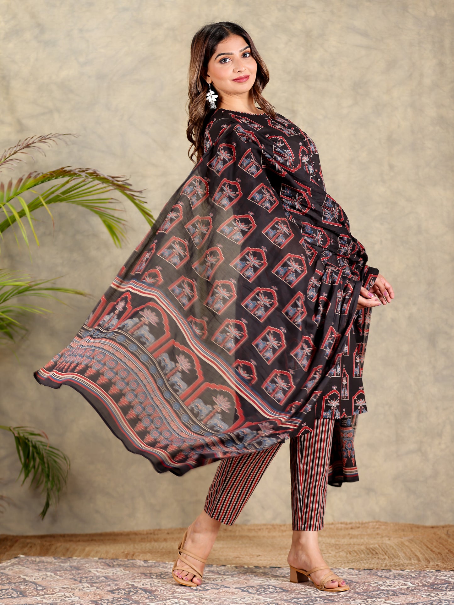 Voile Cotton Abstract Dupatta