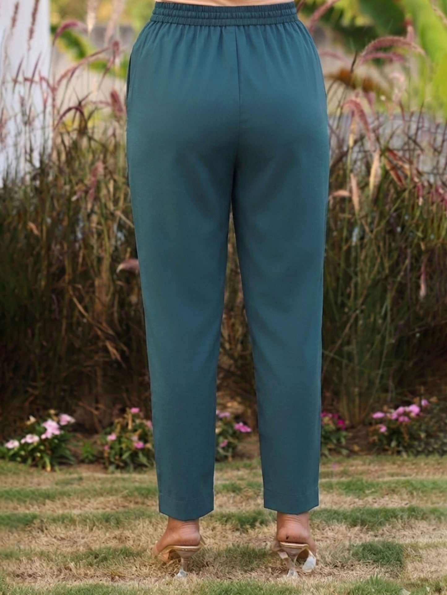 Embroidered Chanderi Solid Straight Teal Kurta