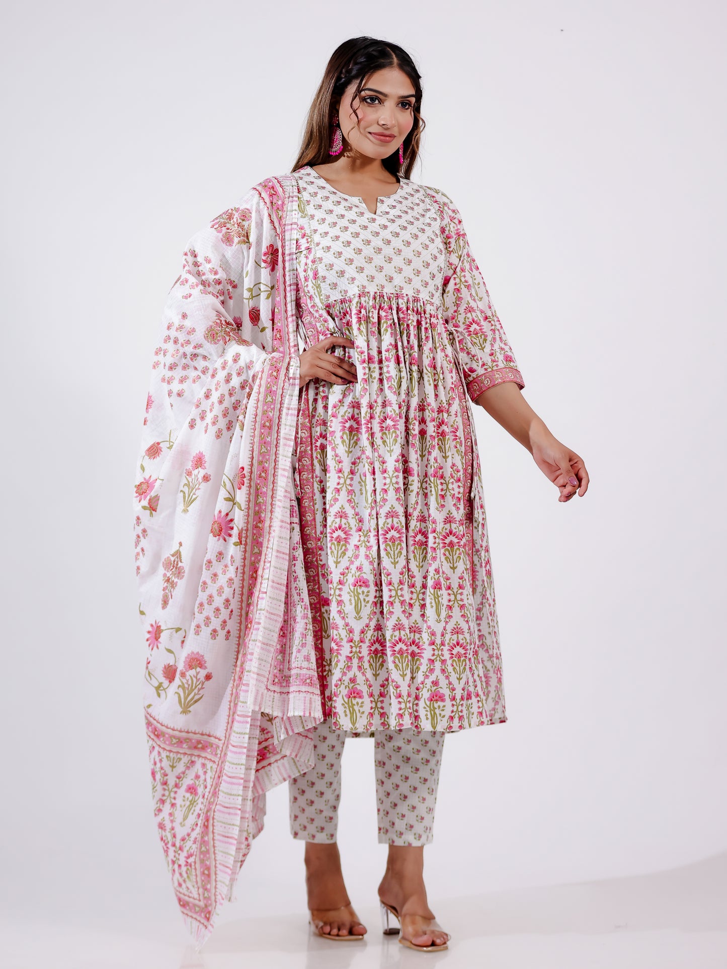 Soft Cotton Floral Kurta