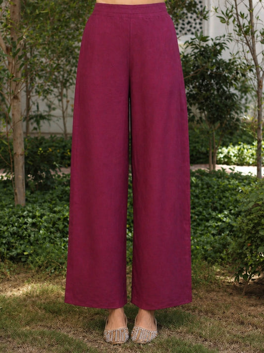 Viscose Solid Wine Palazzo