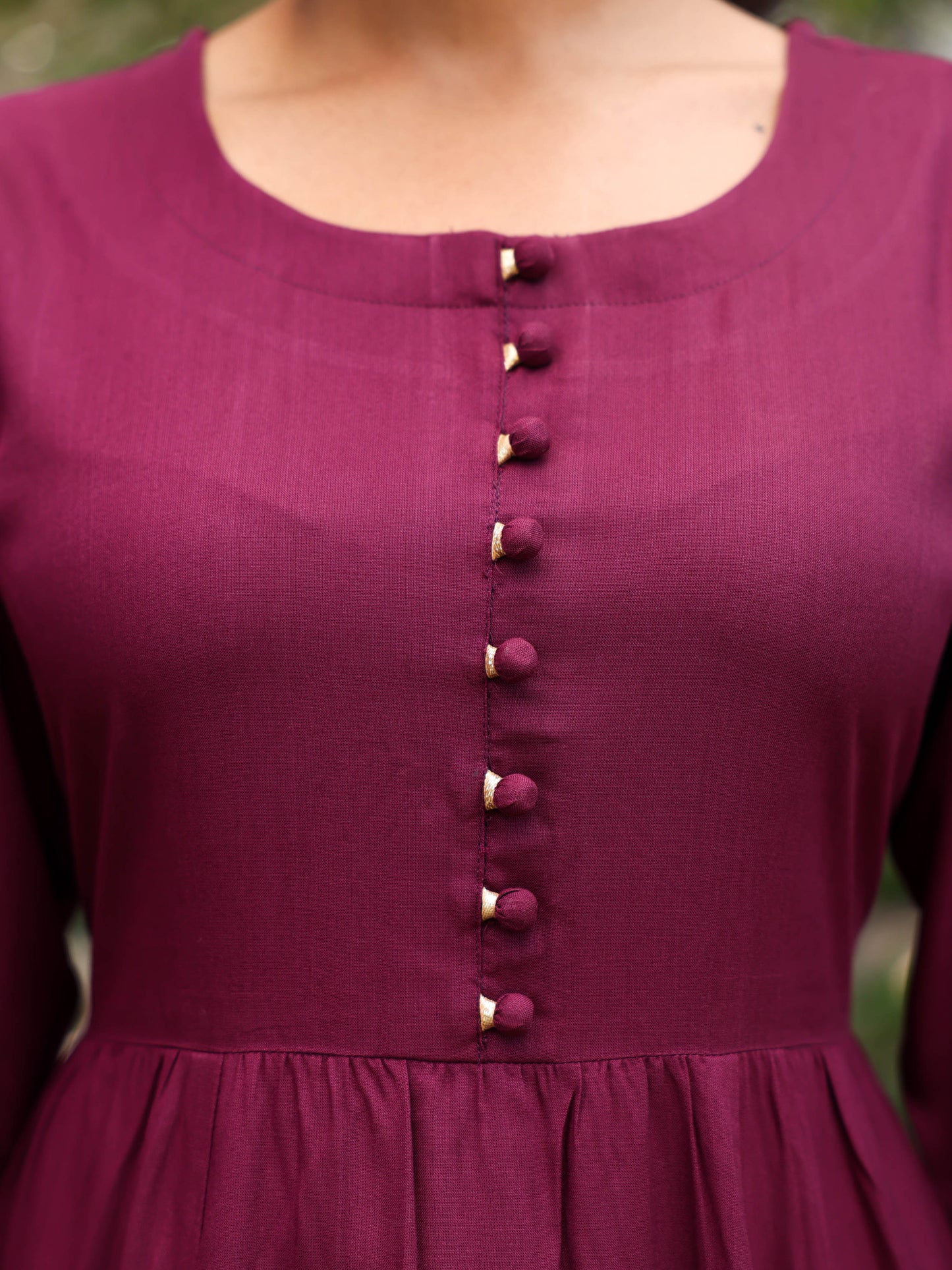 Viscose Solid Anarkali Wine Kurta