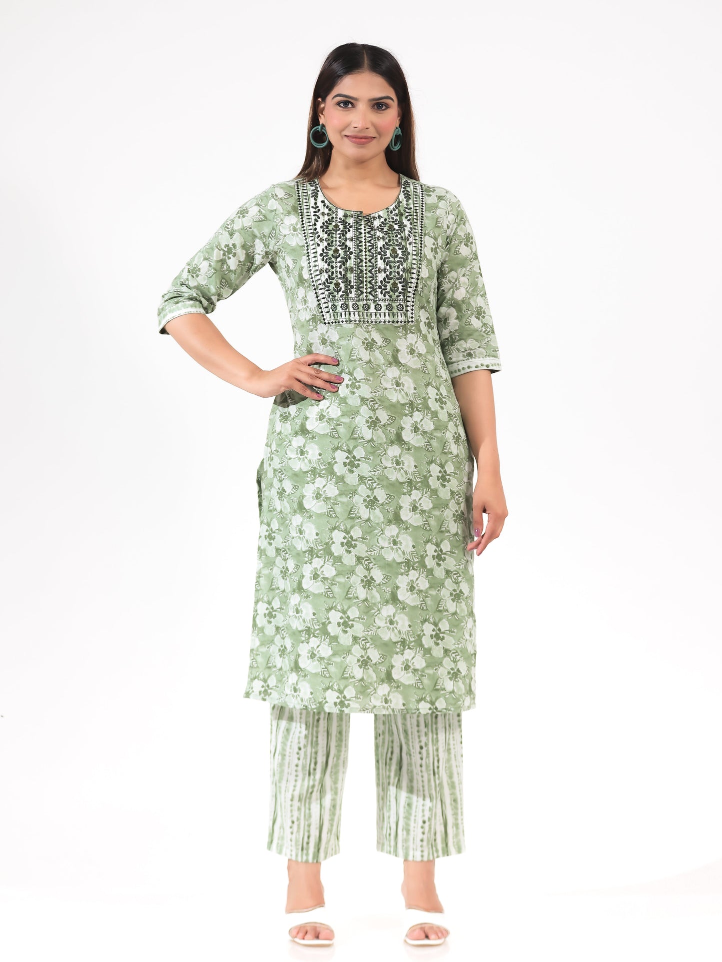 Soft Cotton Floral Kurta