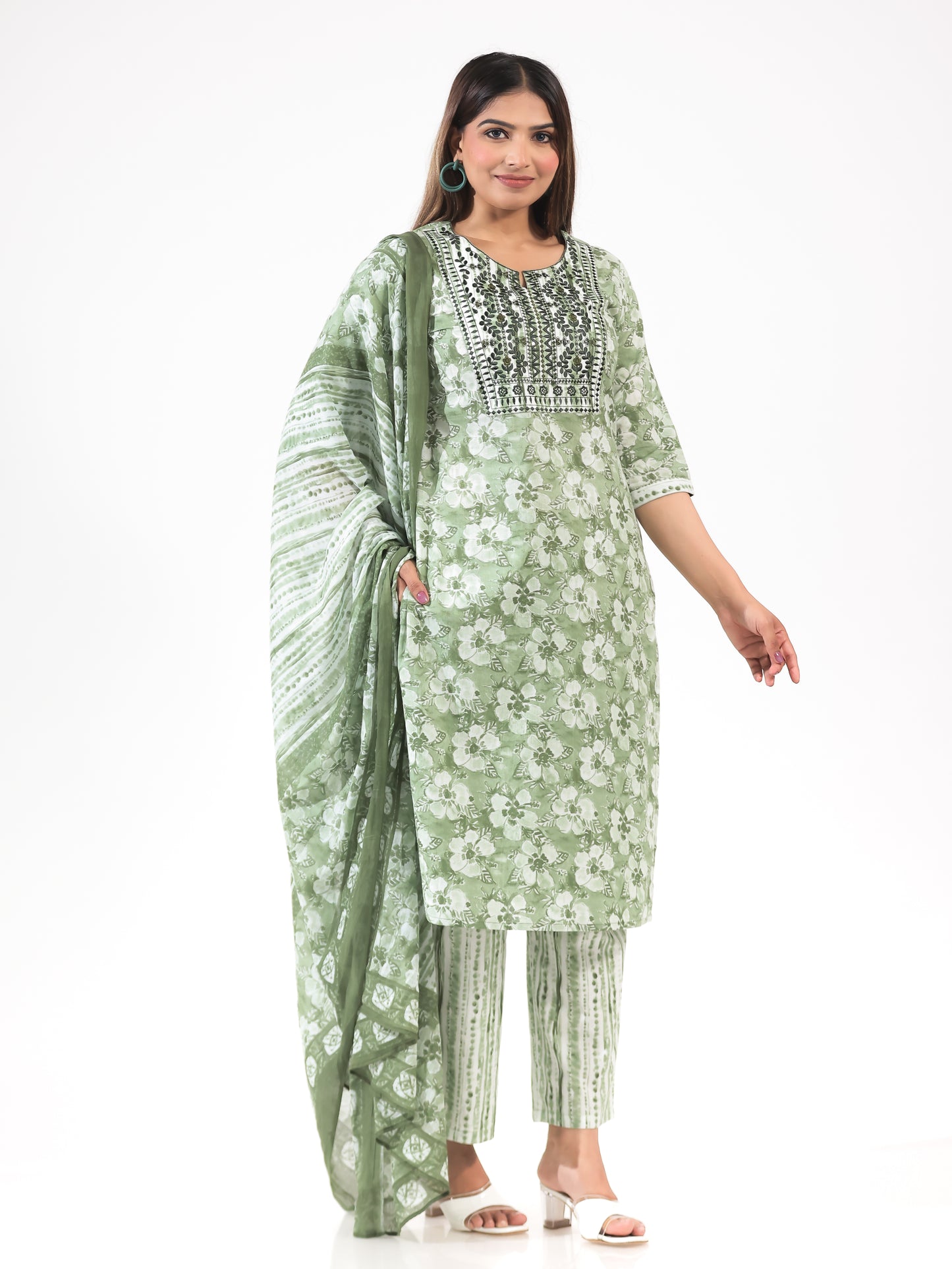 Soft Cotton Floral Kurta