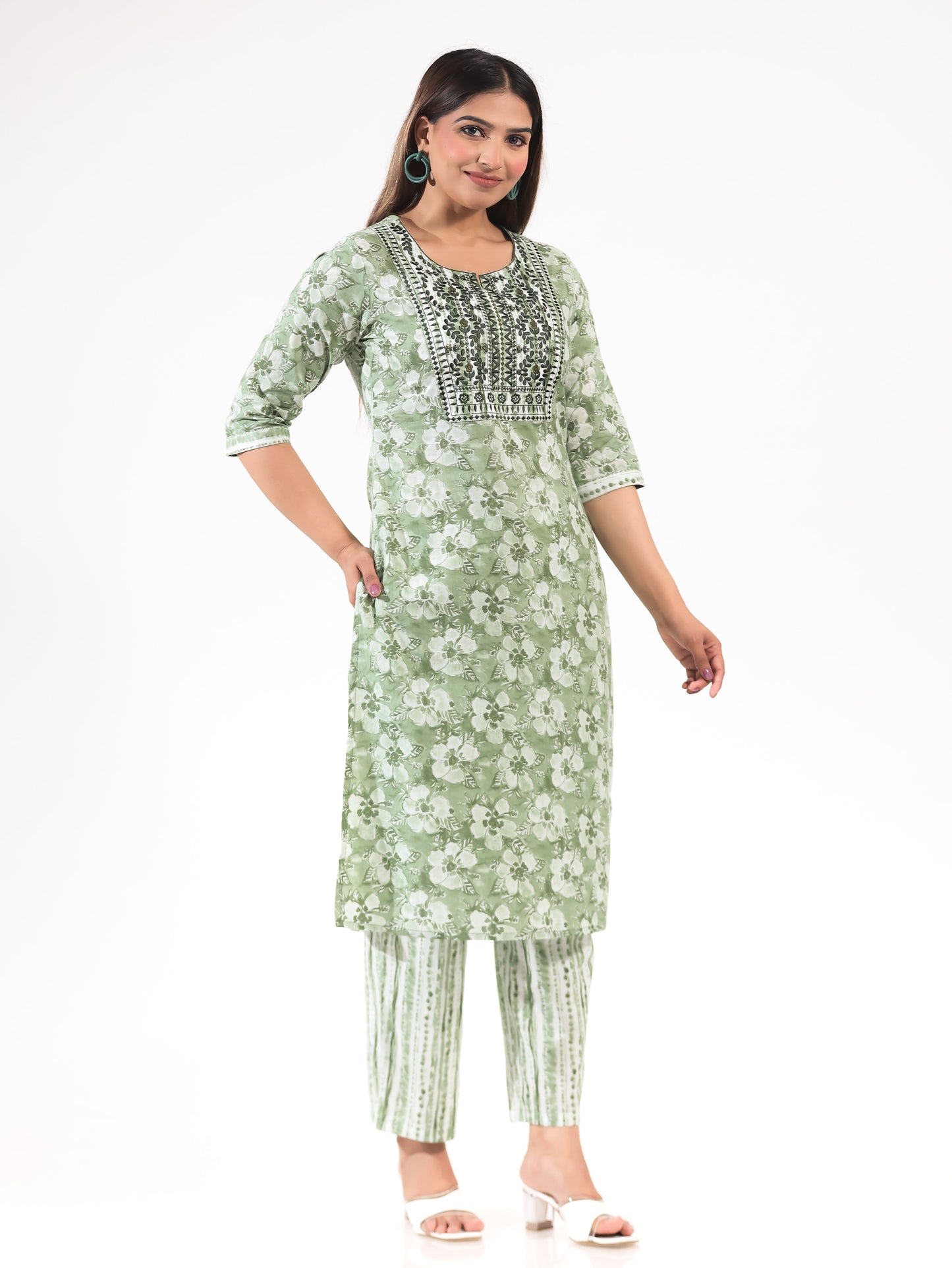 Soft Cotton Floral Kurta