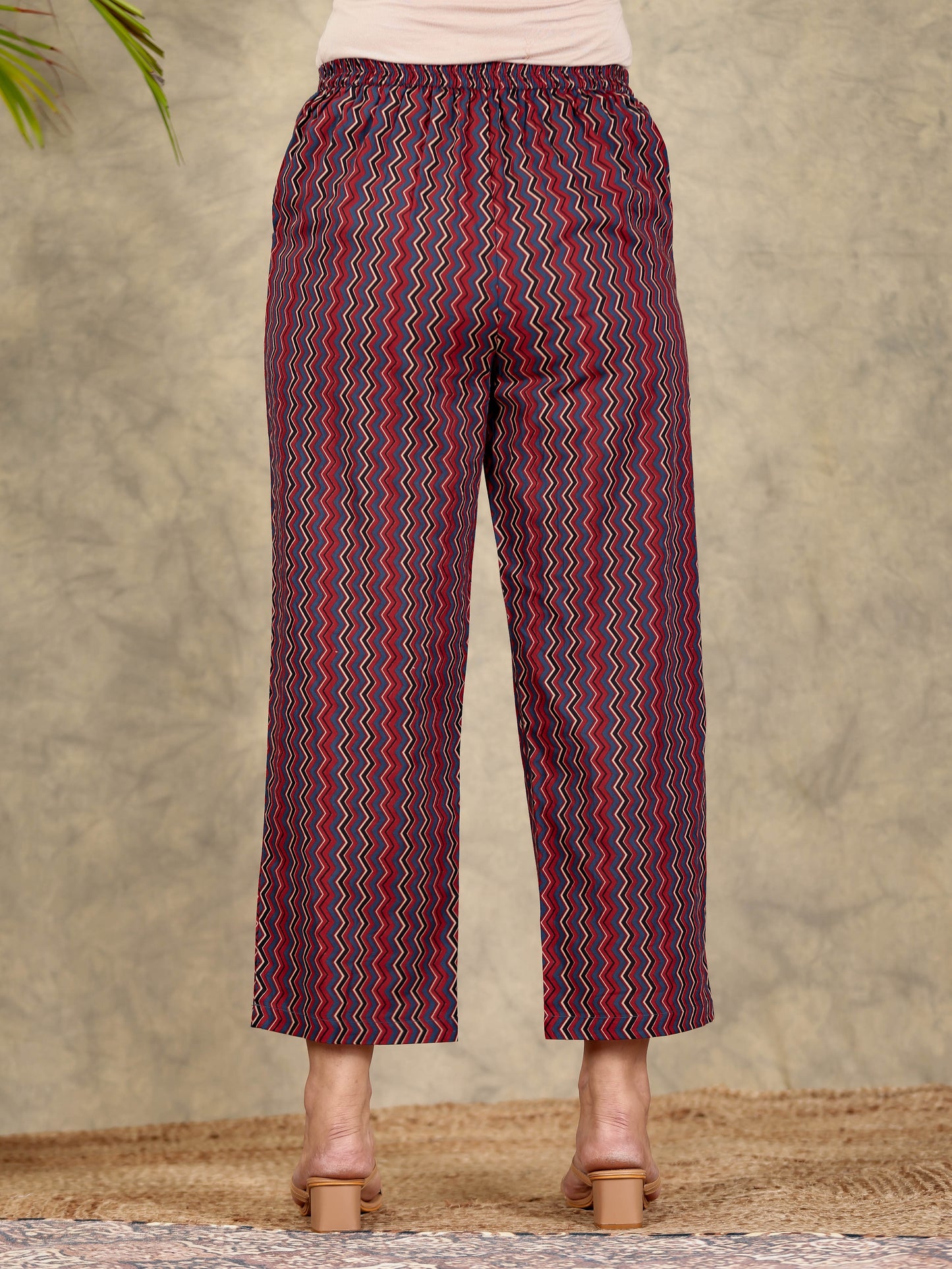 Soft Cotton Block Print A-line Maroon Kurta
