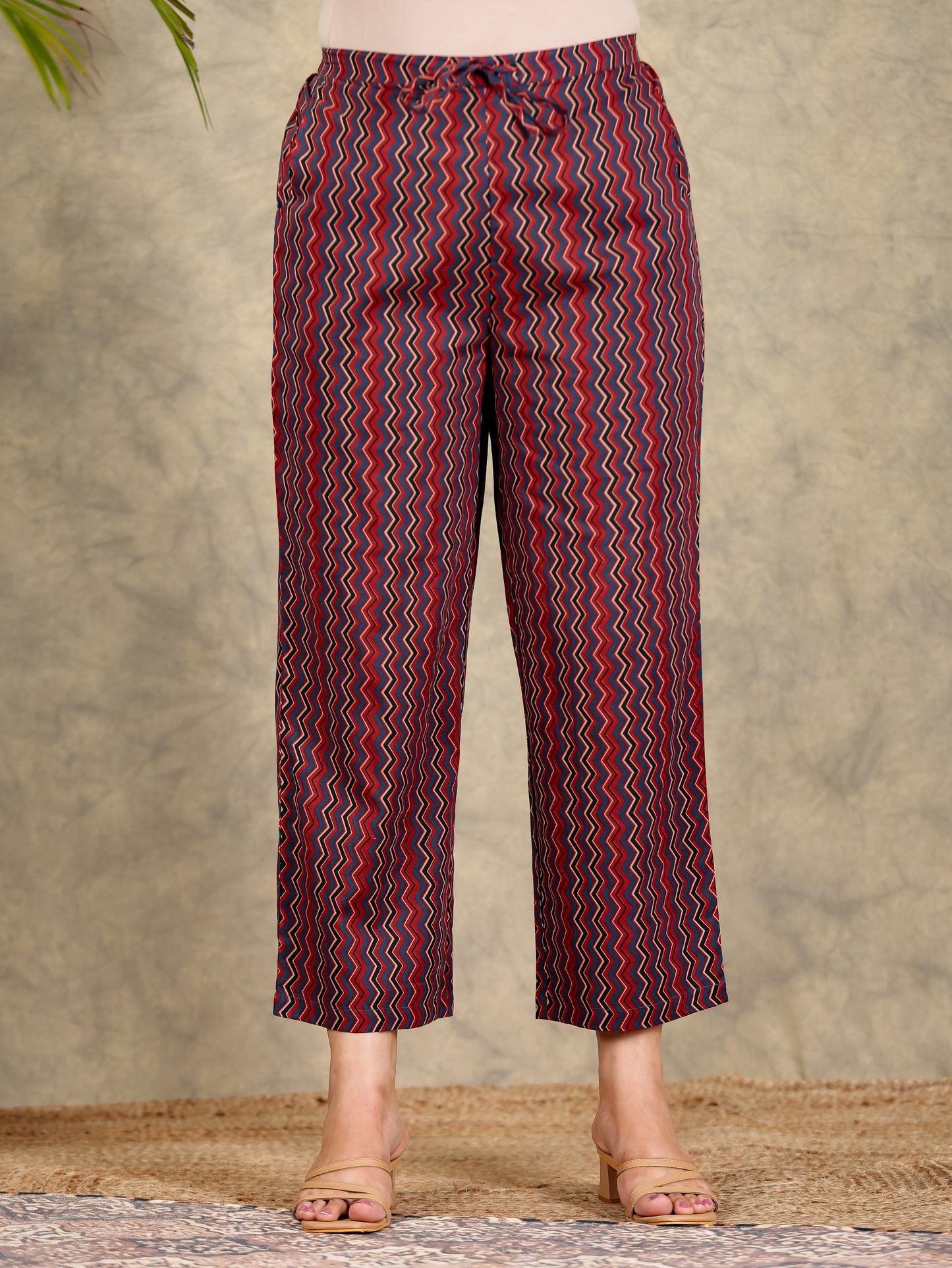 Soft Cotton Block Print A-line Maroon Kurta