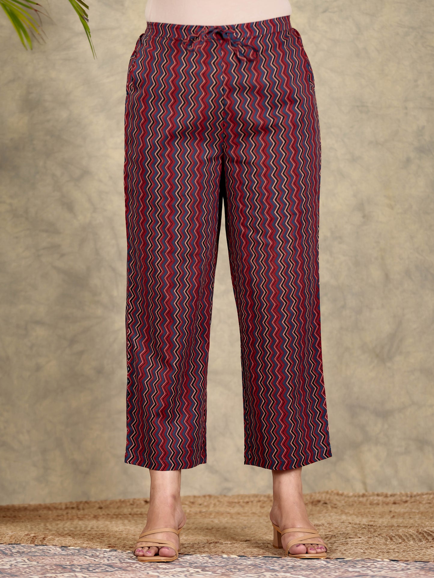 Soft Cotton Block Print A-line Maroon Kurta