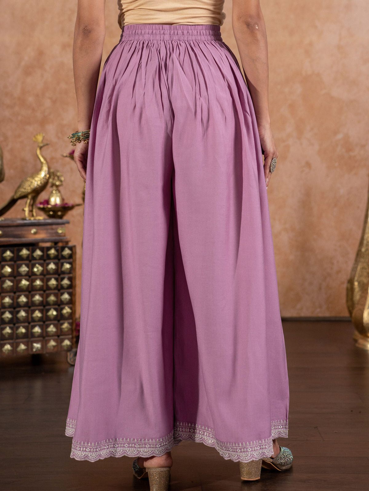 Chanderi Solid Lavender Sharara